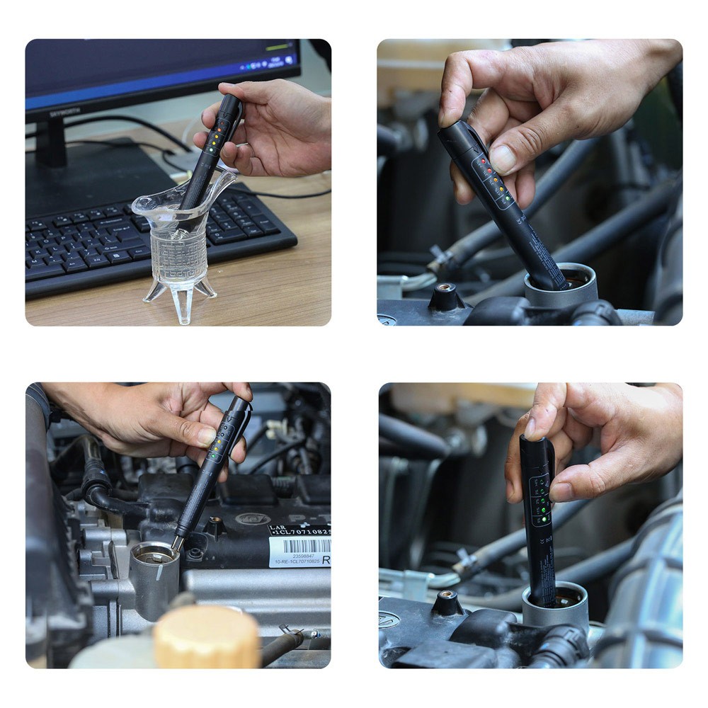 Brake Fluid Liquid Tester 5 LED Auto Brake Diagnostic Testing Tool for DOT3 DOT4
