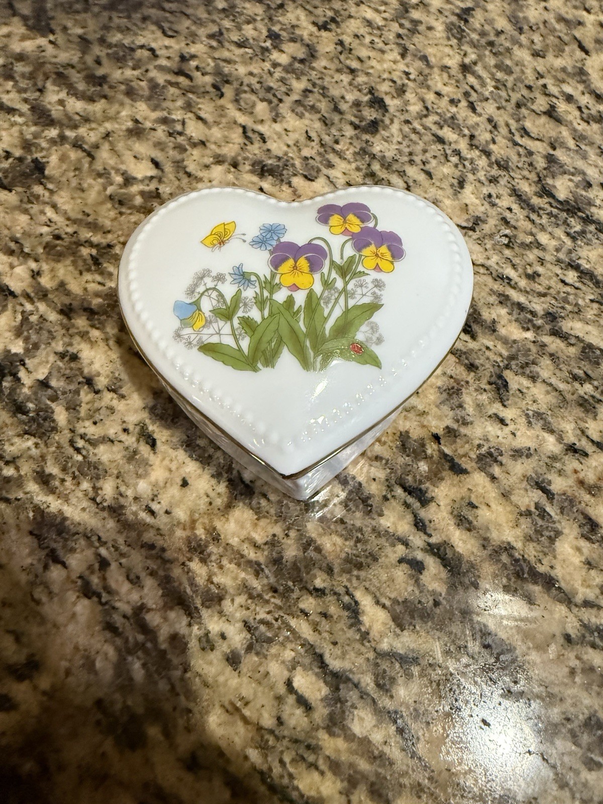 Botanic Garden Heart Trinket Box Butterfly