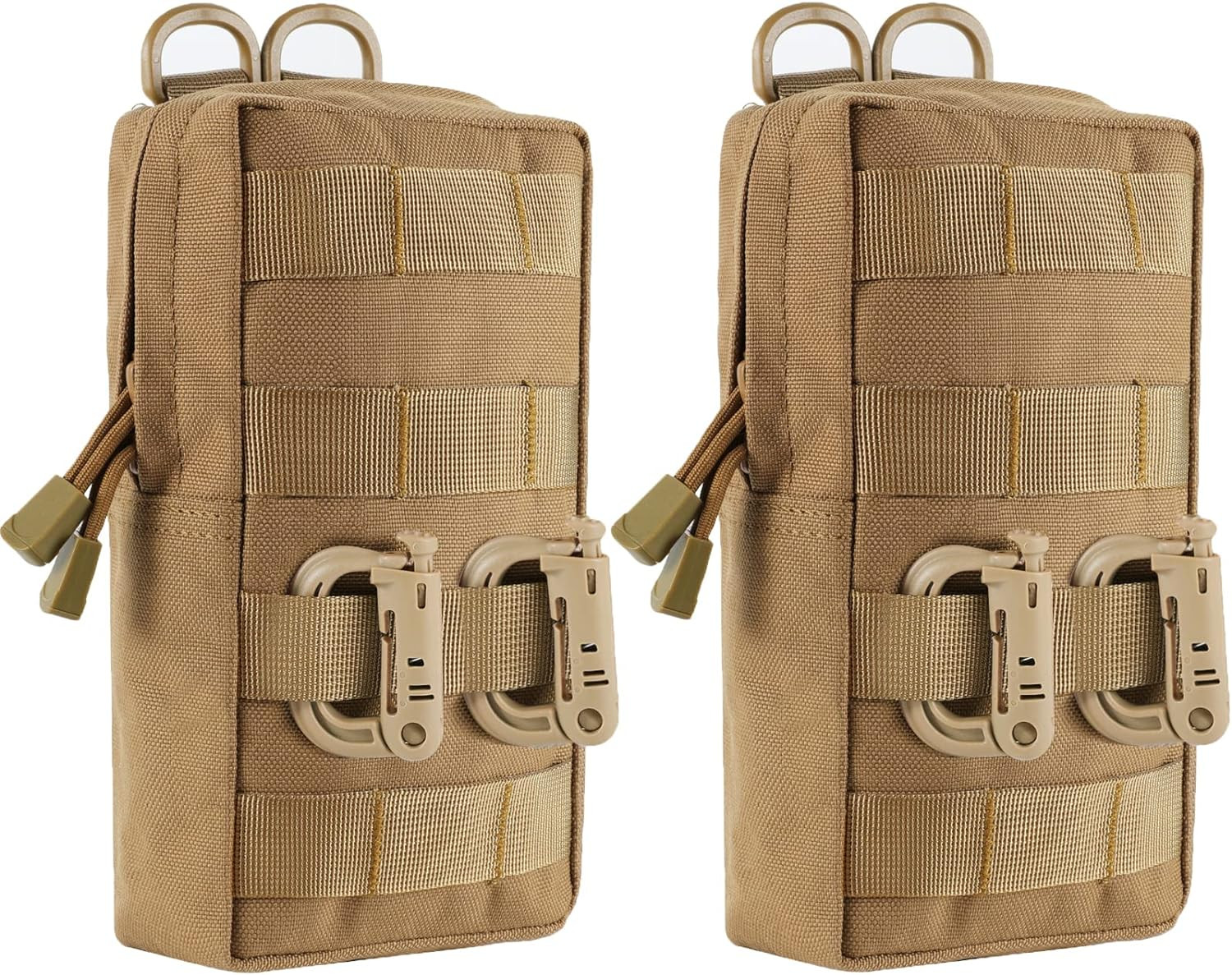 2 Pack Molle Pouches - Tactical Compact Water-Resistant EDC Pouch Bag