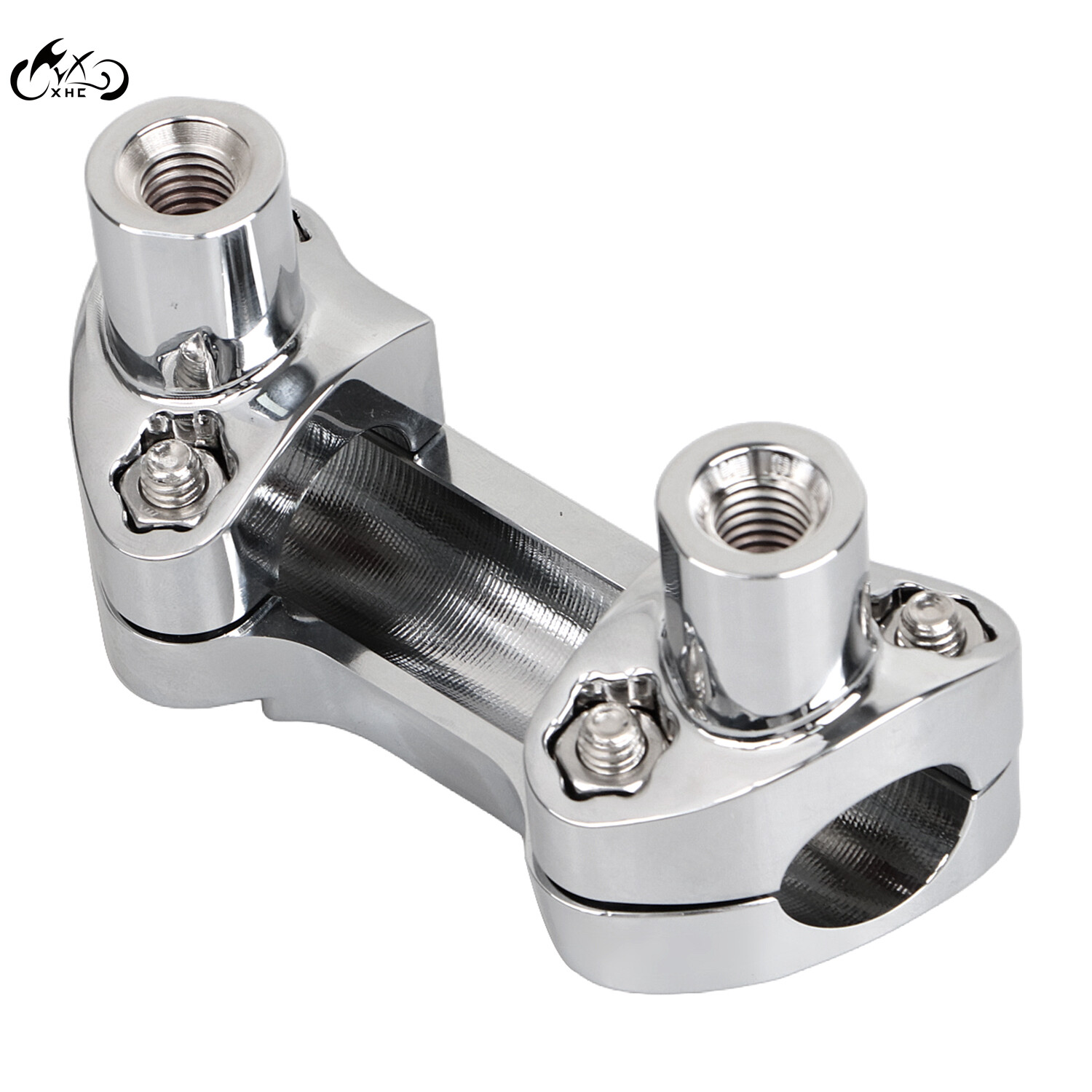 Chrome 2" Handlebar Risers 1" Top Clamp For Harley Softail Dyna Road King Glide