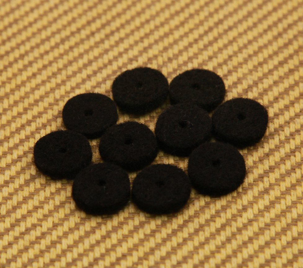 AP-0674-023 (10) Black Strap Button Felt Washers For Guitar & Bass