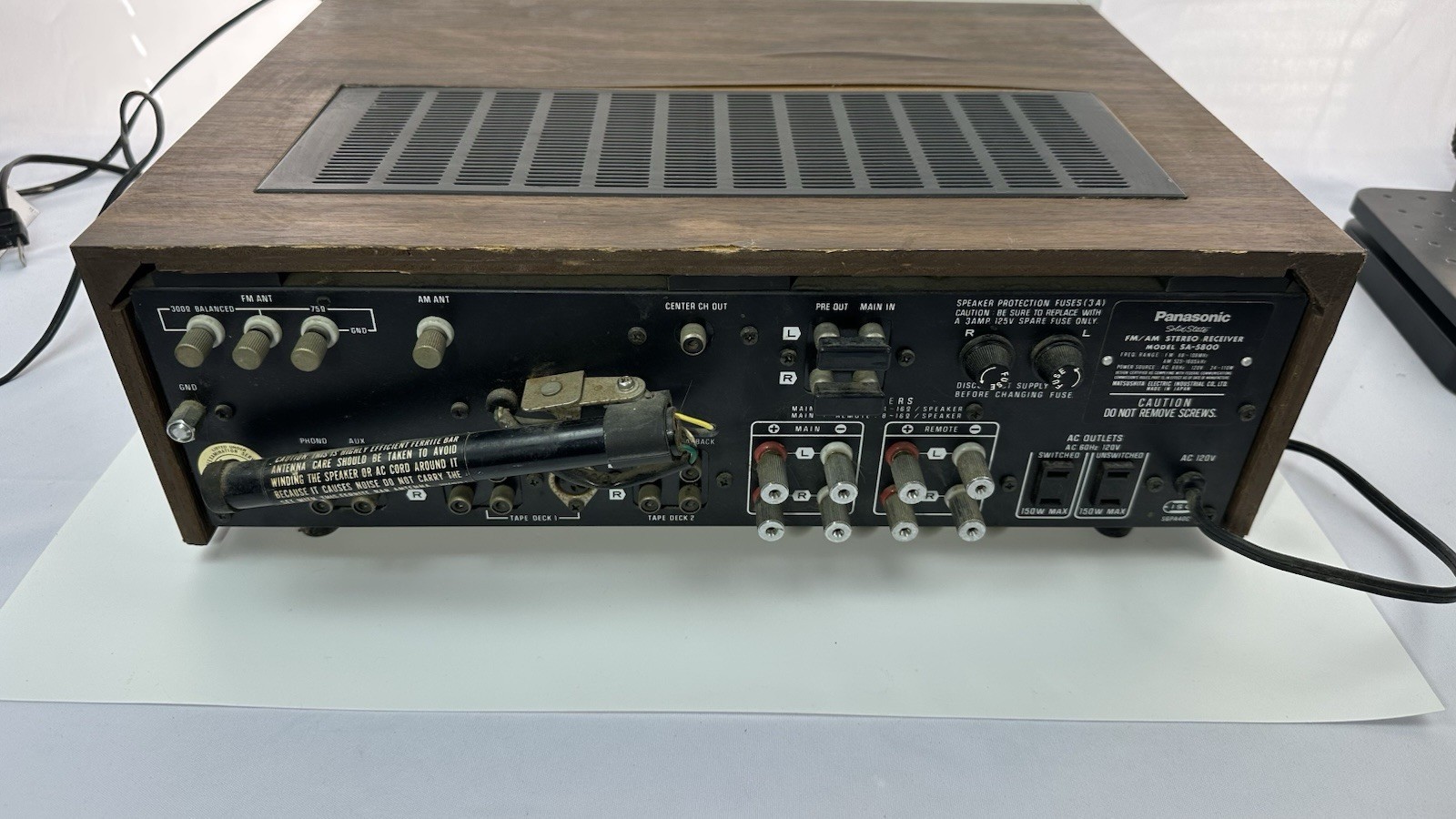 Vintage PANASONIC SA-5800 FM AM STEREO RECEIVER Tested.