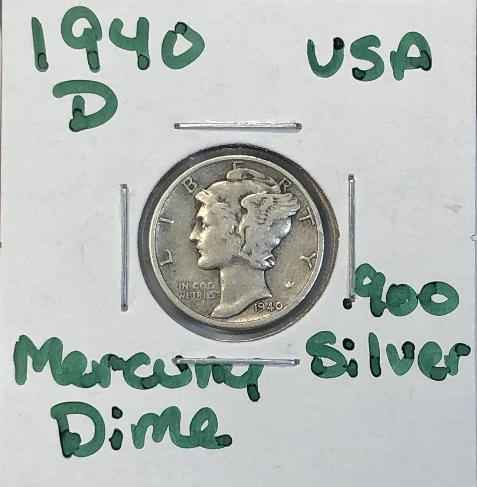 1940-D Denver Mint Mercury Dime - .900 90% Silver US Coin - XF Details - A31A