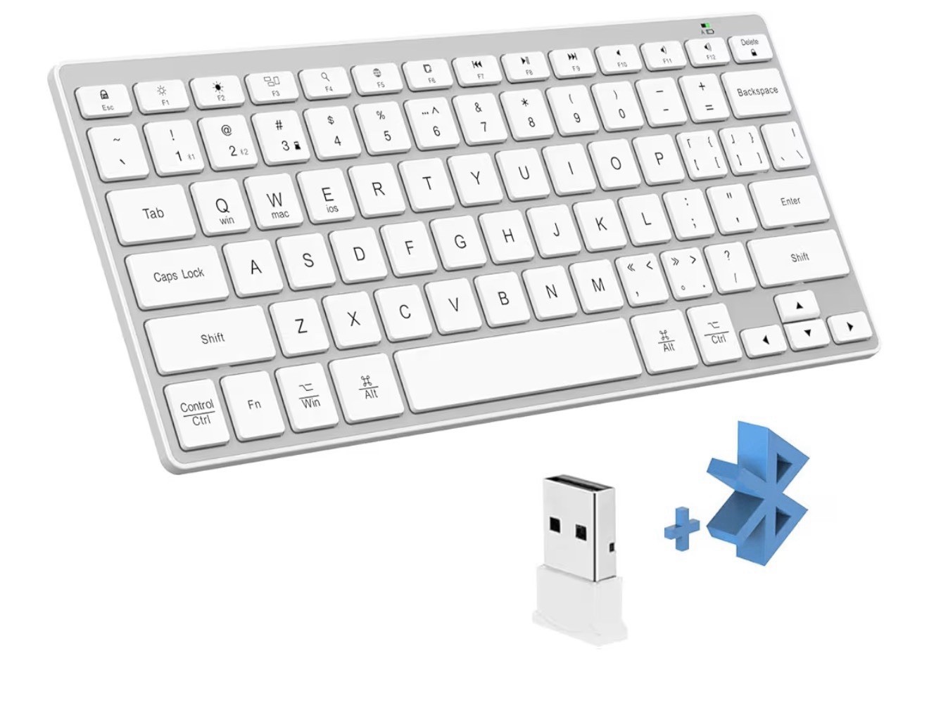 Slim Wireless Keyboard for Mac and Windows, Ultra Quiet Low-Profile Flat Key Boa