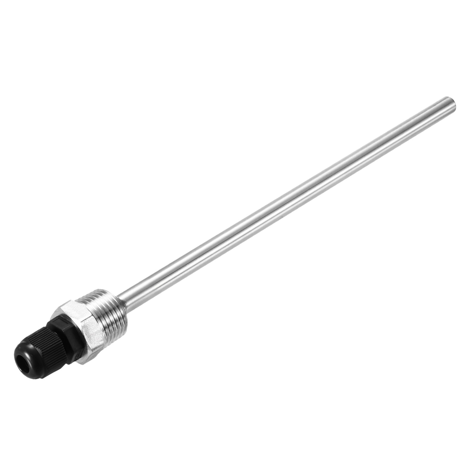 8mm Dia G1/2 Thermowell Weldless Stainless Steel 304 200mm Black