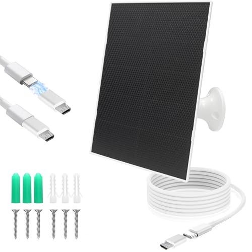 4W Solar Panel for Security Camera,Type C&Micro Solar Panel Charger for 1