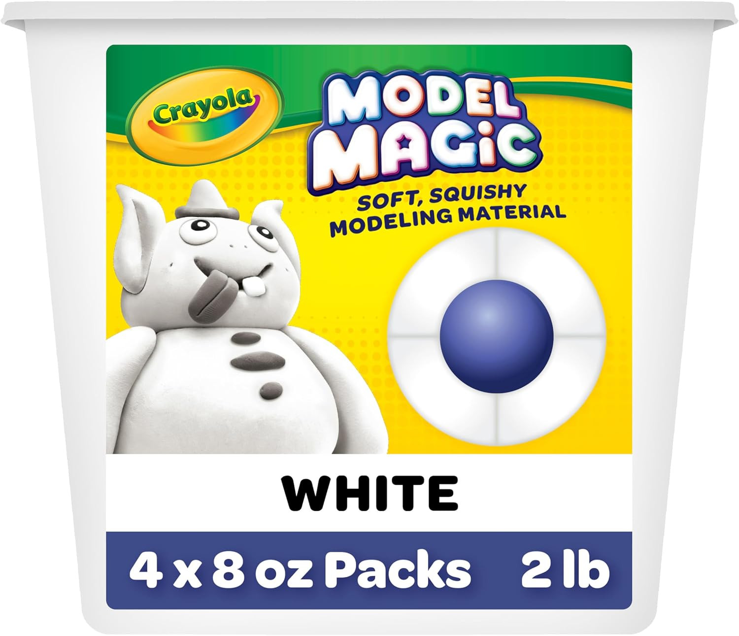 Crayola Model Magic White 4-Pack - Air-Dry Modeling Clay for Kids