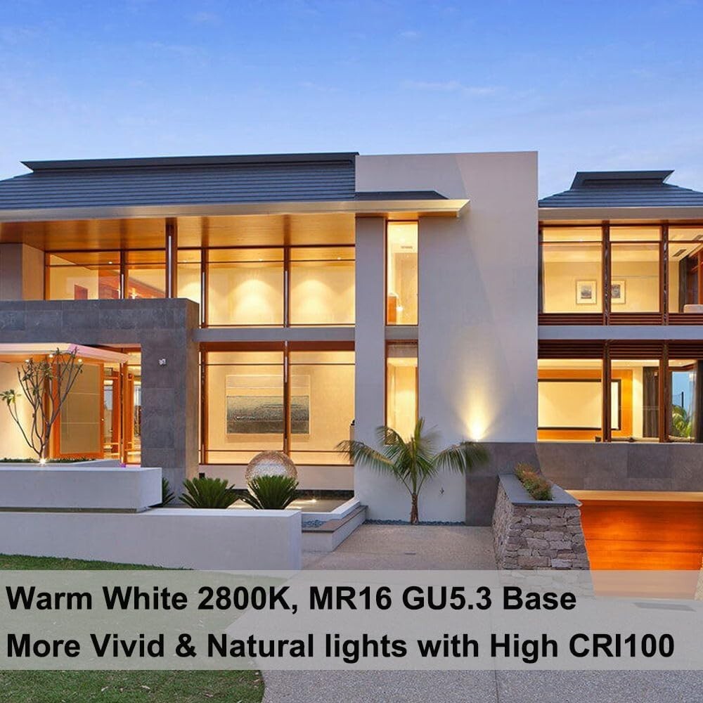10 pack Vannise MR16 Bulb 35W, 480LM MR16 Halogen Bulb 35W 12V Warm White 2800K