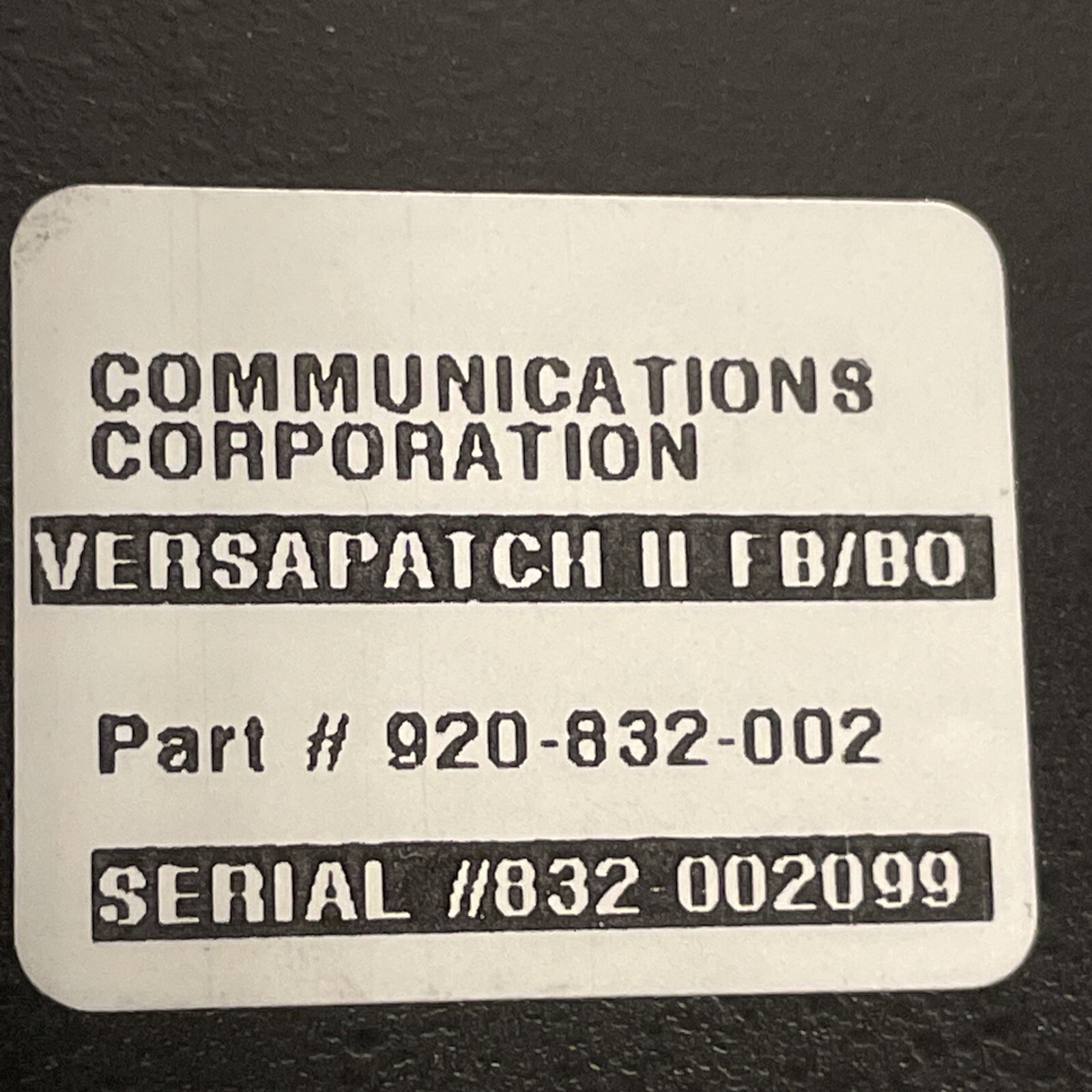 24x2 Audio Patch Bay Panel Rack Mount - COMMUNICATIONS CORPORATION - VERSAPATCH
