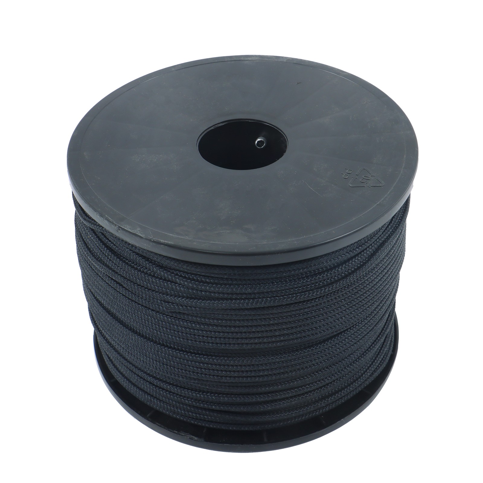 1/8 Inch Black Dacron Polyester Rope - 500 Foot Spool | Solid Braid - Industrial