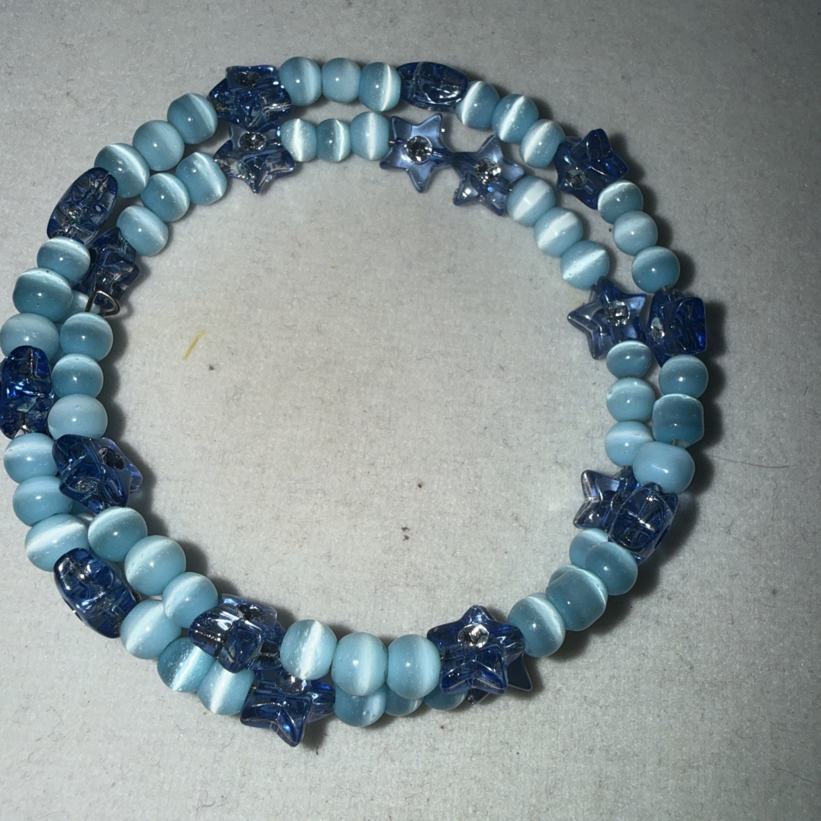 Handmade Shades Of Blue Wrap Bracelet Boho