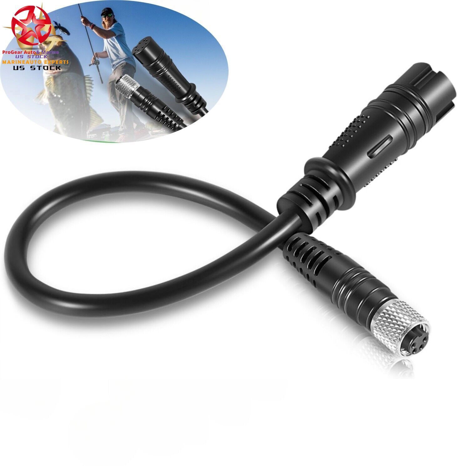 MKR-US2-15 Universal Sonar2 Adapter Cable, Waterproof 4-to-8 Pin for Lowrance