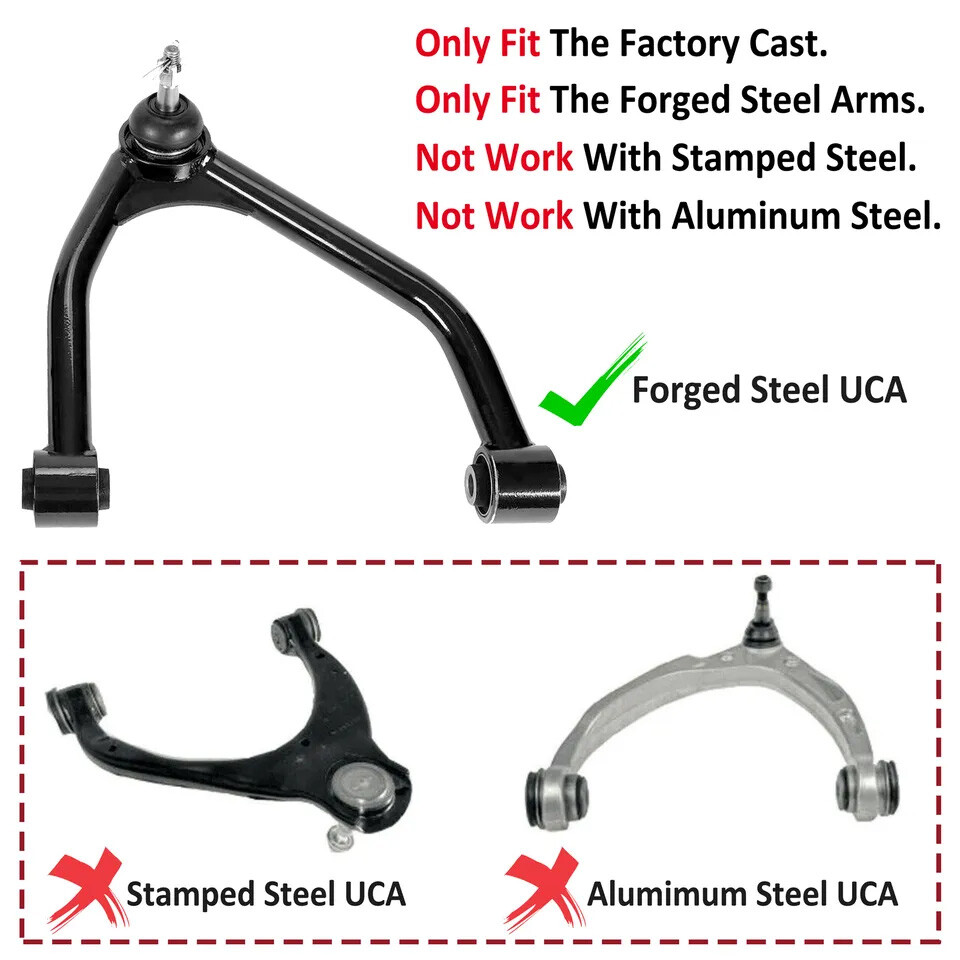 2-4" Lift Front Upper Control Arms for 2007-2018 Silverado Sierra 2WD 4WD STEEL