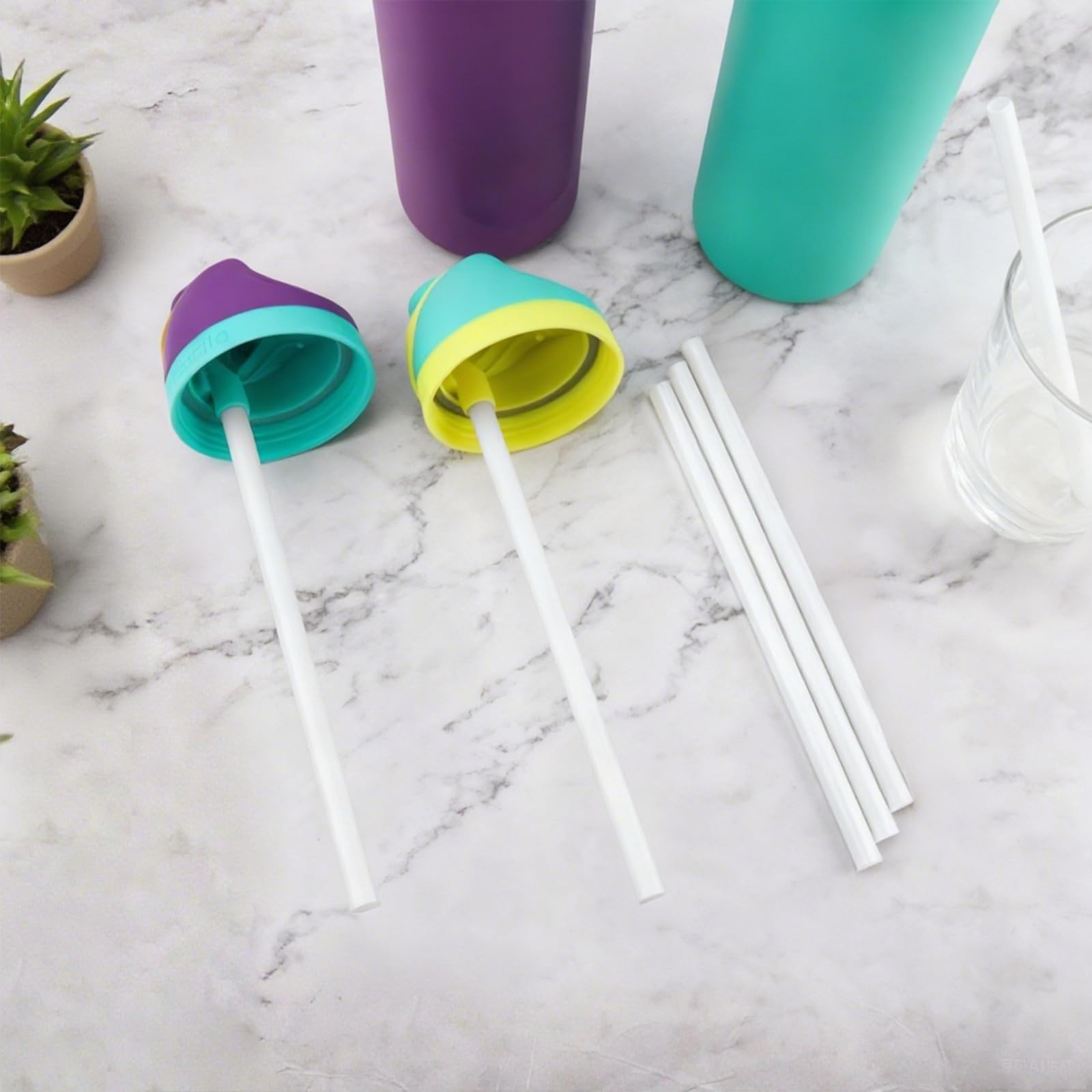 Replacement Straw for Owala Water Bottle 24 oz 32 oz, 6PCS Reusable 6, While