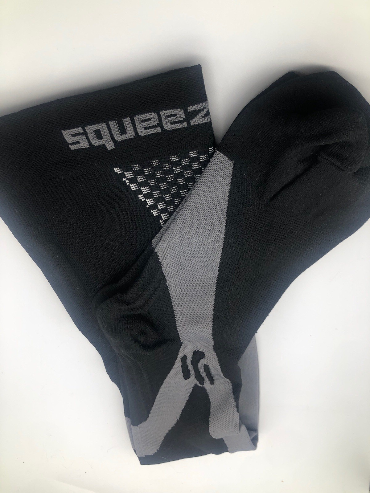 Squeeze Gear Compression Socks Size XXXXL /Black& Gray 1 Pair, New