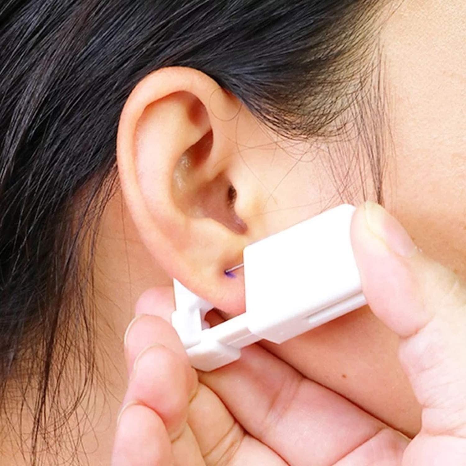 4Pcs Ear Piercing Disposable Kit Silver Stud Earring Gun DIY Home Self Ear Sets