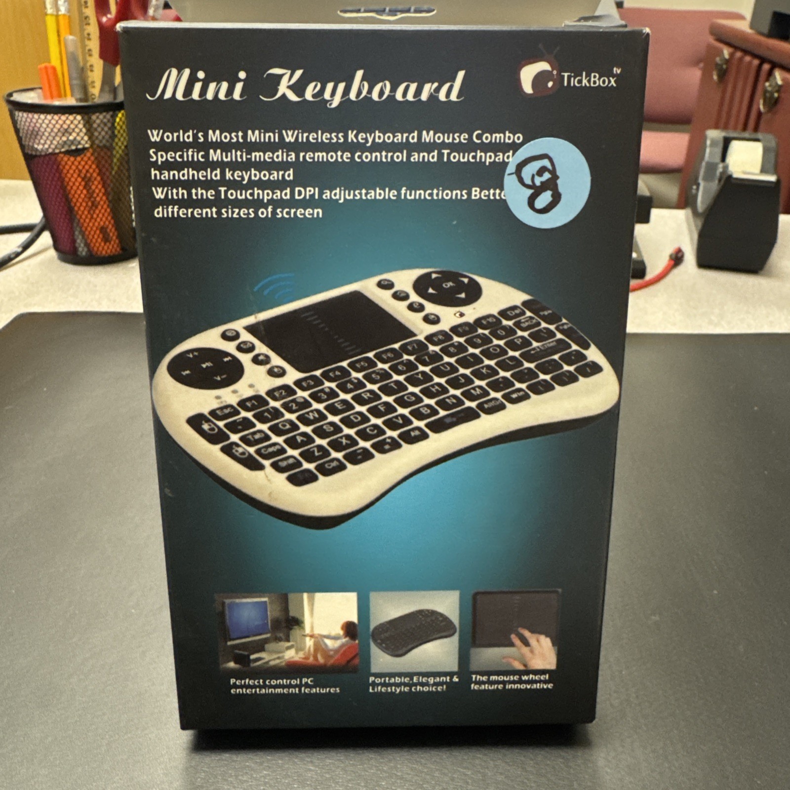 Tickbox Mini Portable Wireless Keyboard Mouse Combo Xbox 360 PS3 PCs Smart TVs
