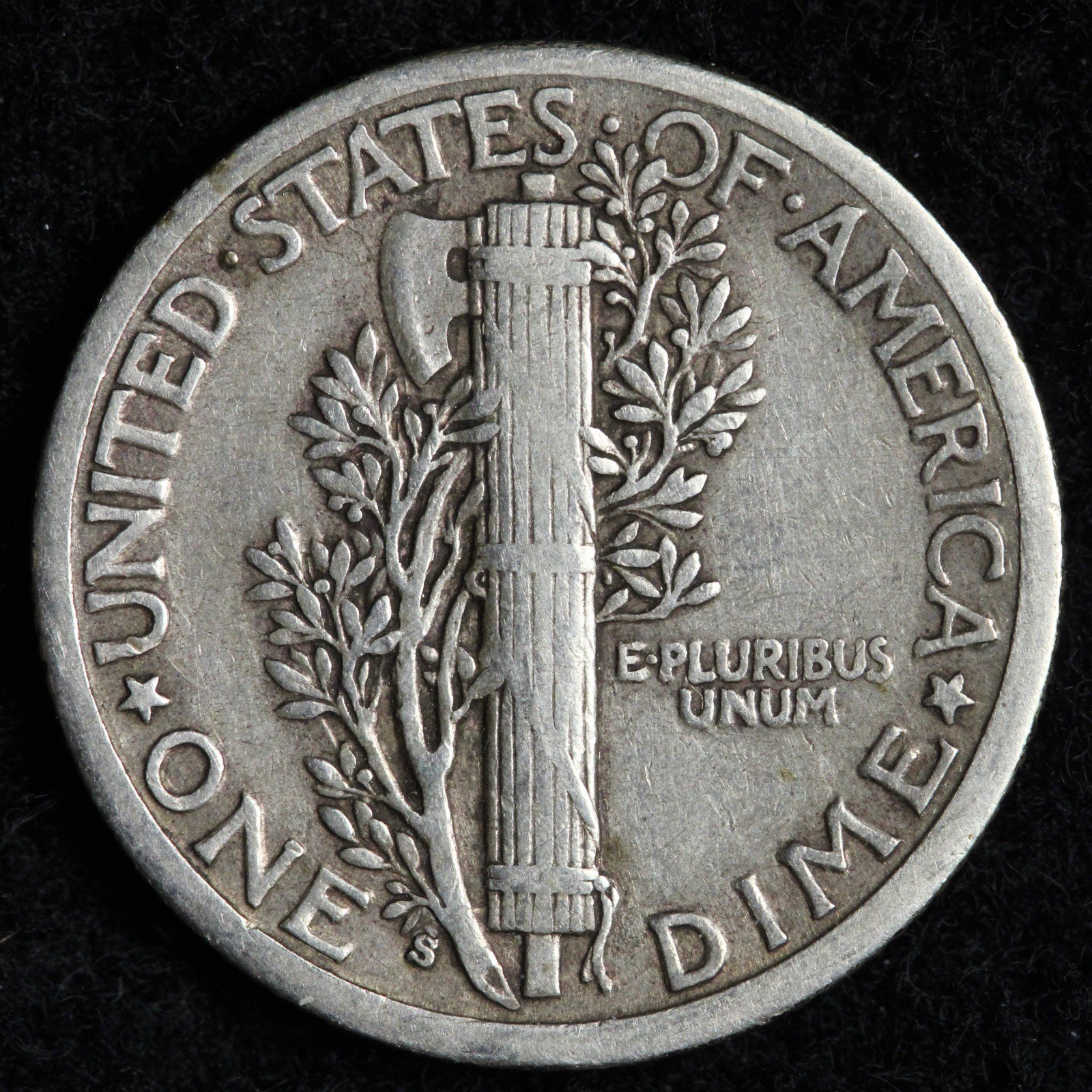 1916-S Mercury Silver Dime XF E222 GWCA