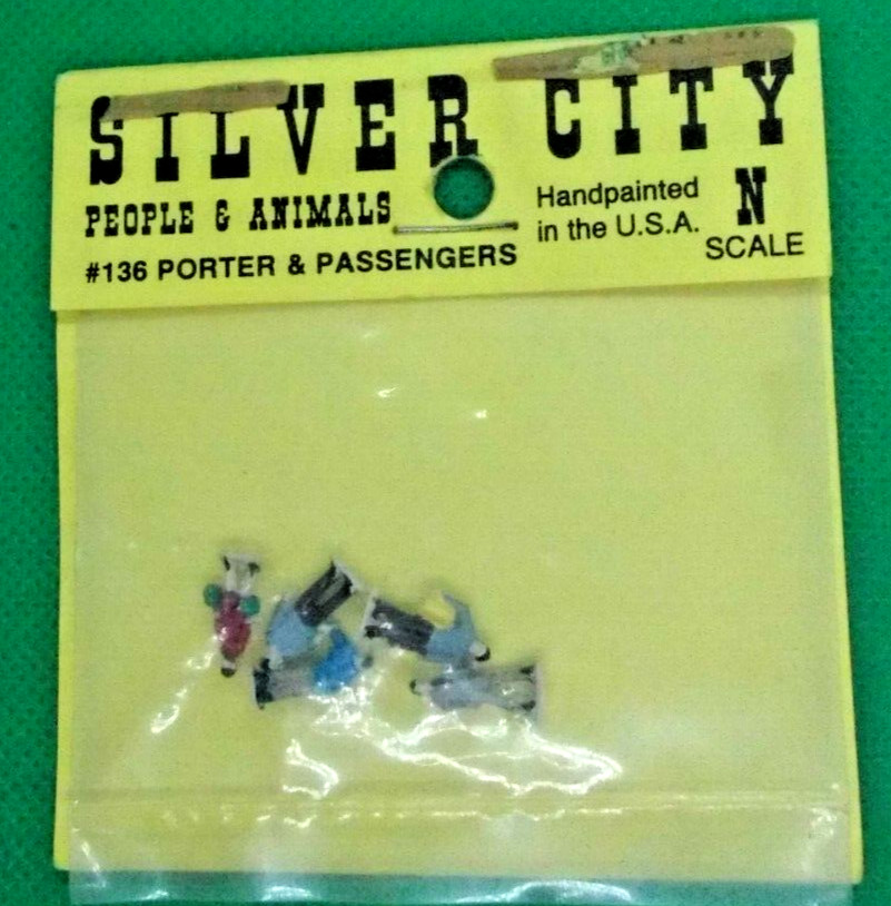 Silver City People & Animals N scale #136 Porter and Passengers (pk. 5)