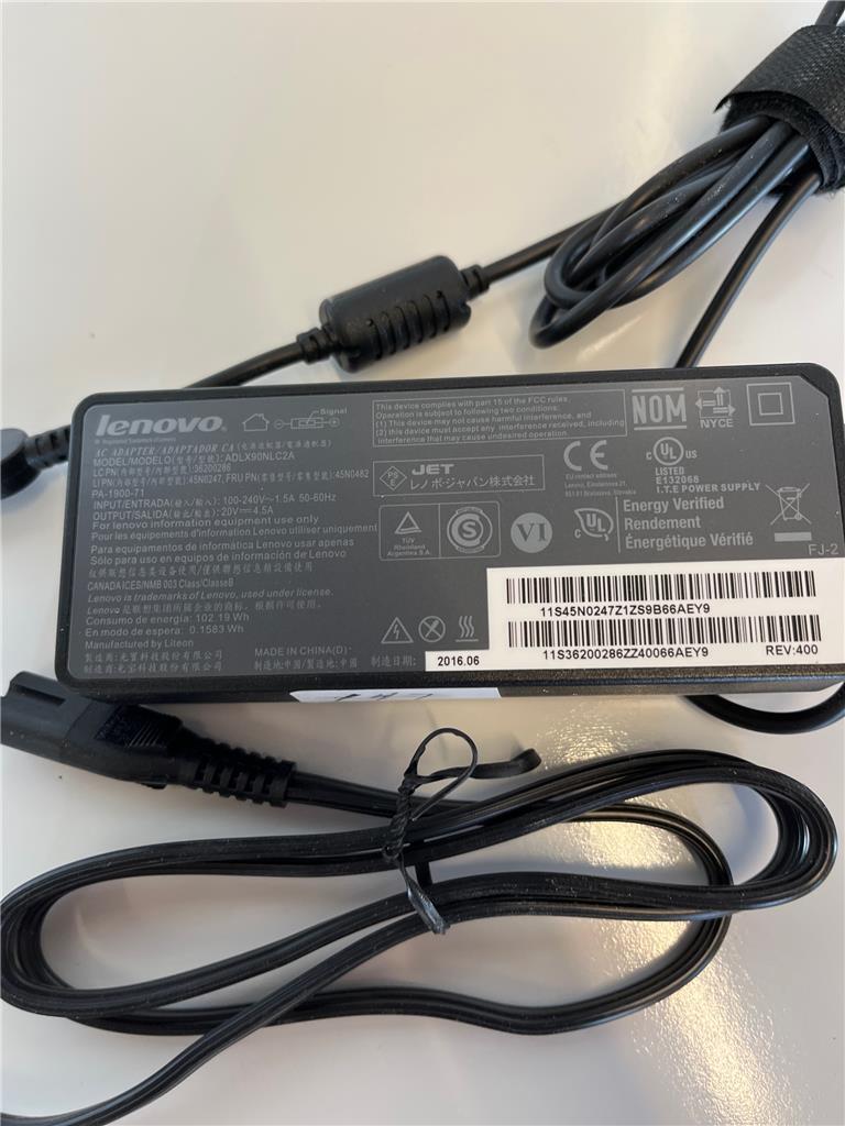 Lot of 5 Genuine Lenovo AC Adapter 45N0482 00PC758  90W 20V 4.5A Slim Yellow