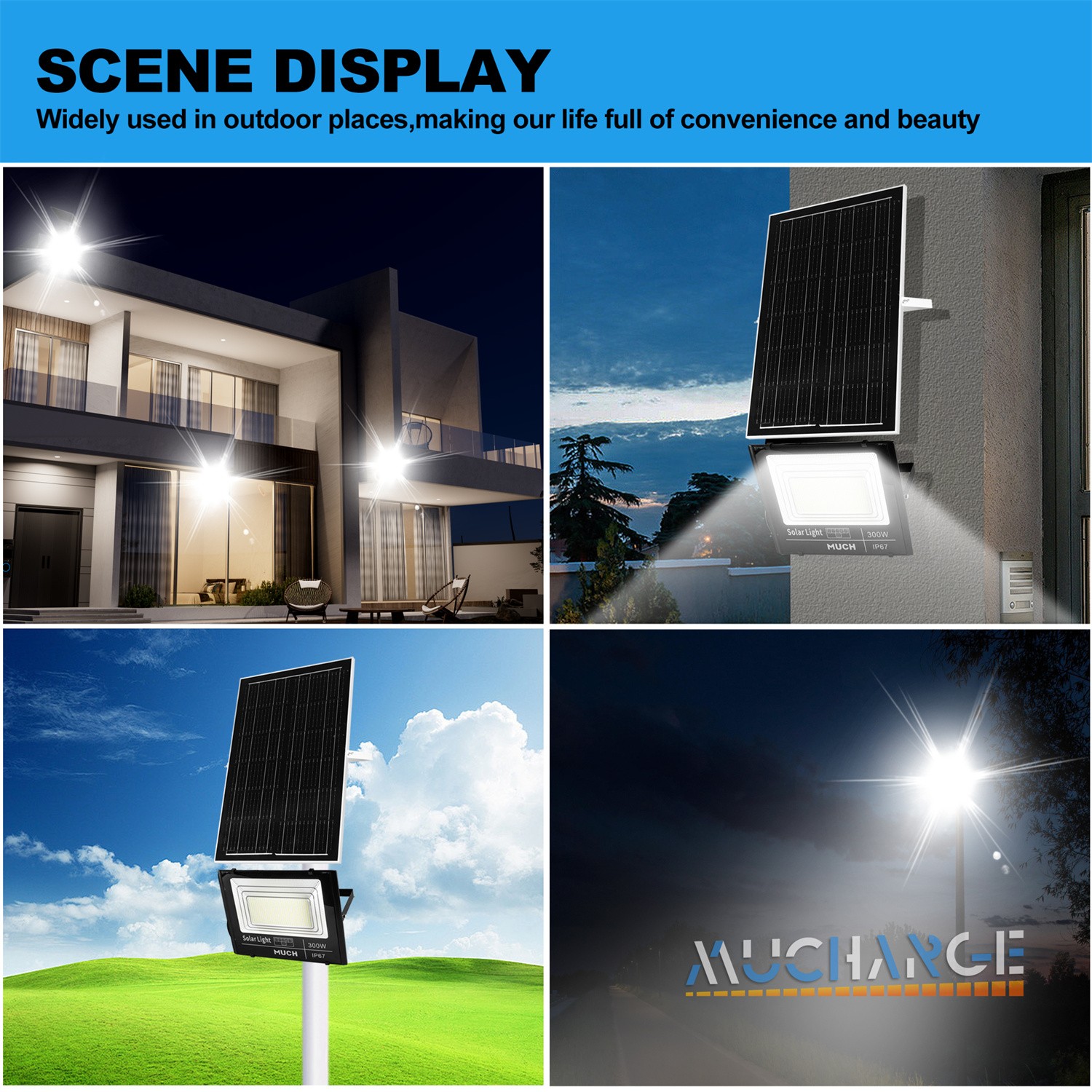 12000000LM Commercial LED Solar Light Solar Floodlight Wall Super Bright Lamp