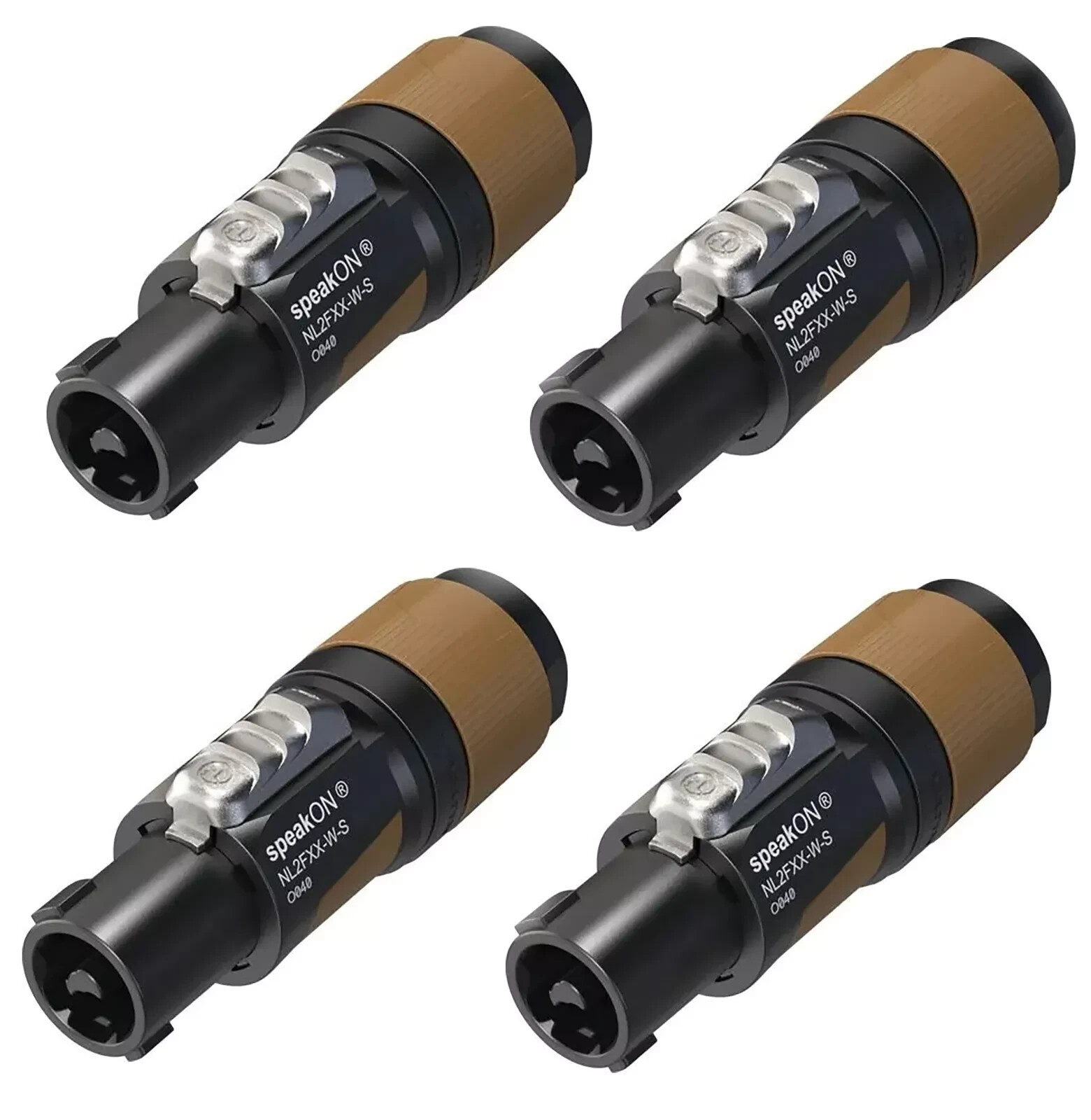(4 Pack) Genuine Neutrik NL2FXX-W-S 2-Pole SpeakOn Cable Mount Speaker Connector