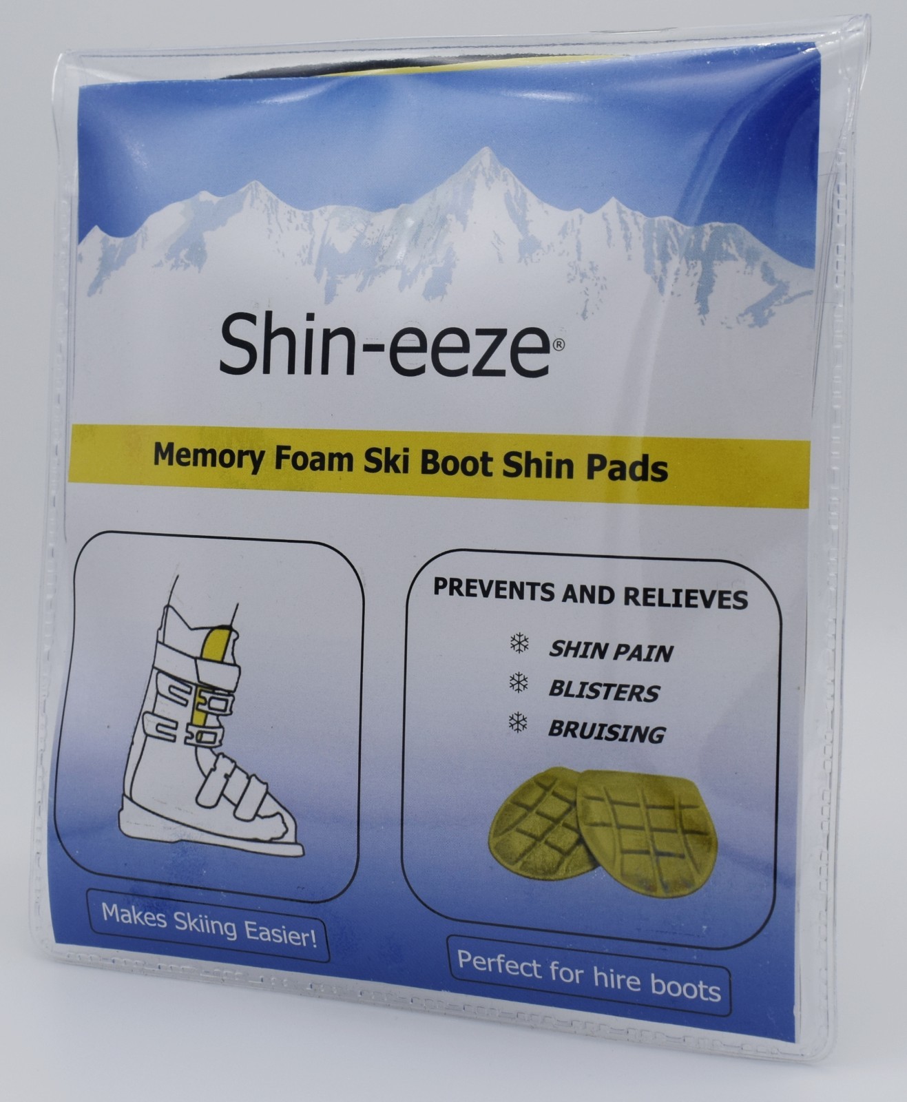 Shin-eeze Memory Foam Ski Boot Shin Pads - Perfect For Hire Boots