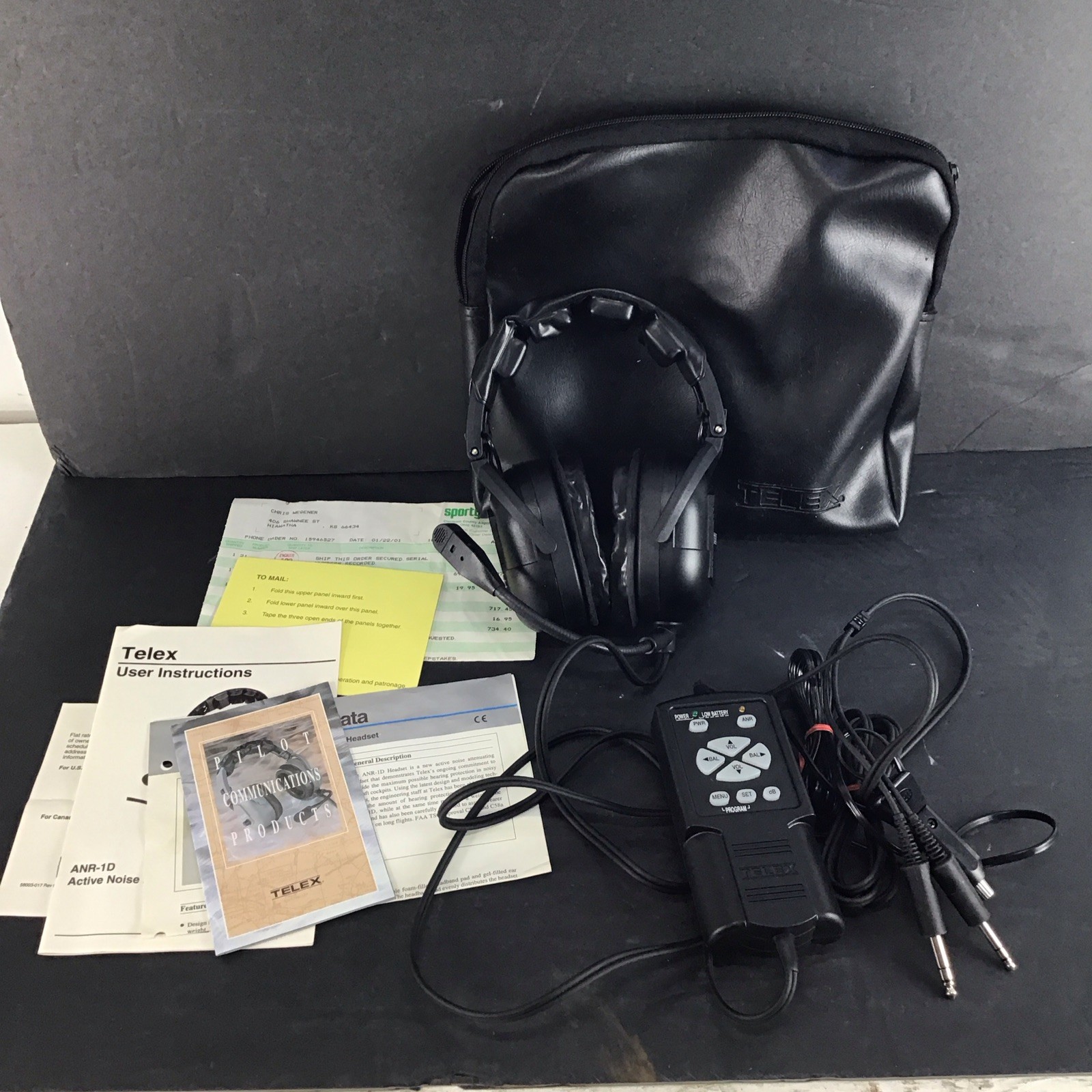 Telex ANR-1D Aviation Headset Tested Audio Clicking AS IS
