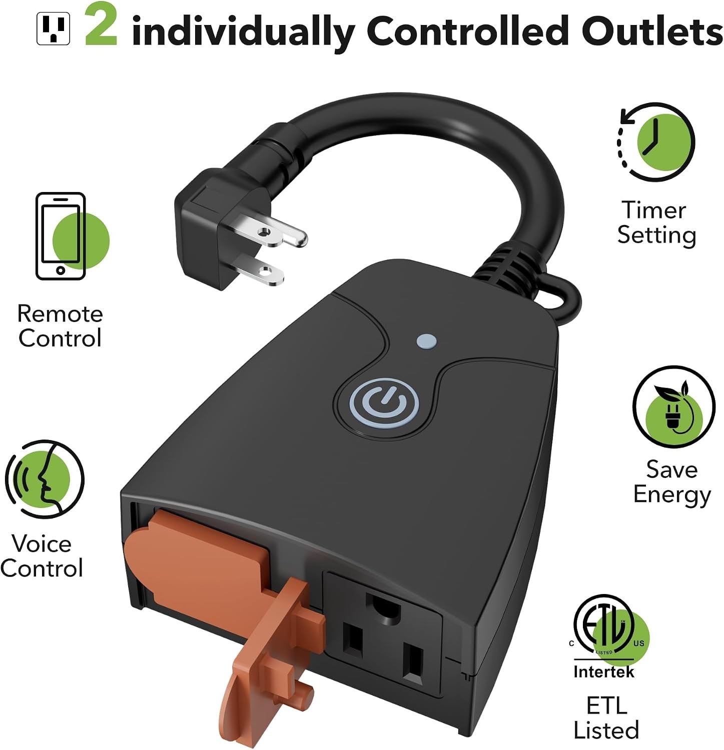 WiFi Heavy Duty Weatherproof Plug 2 Pk