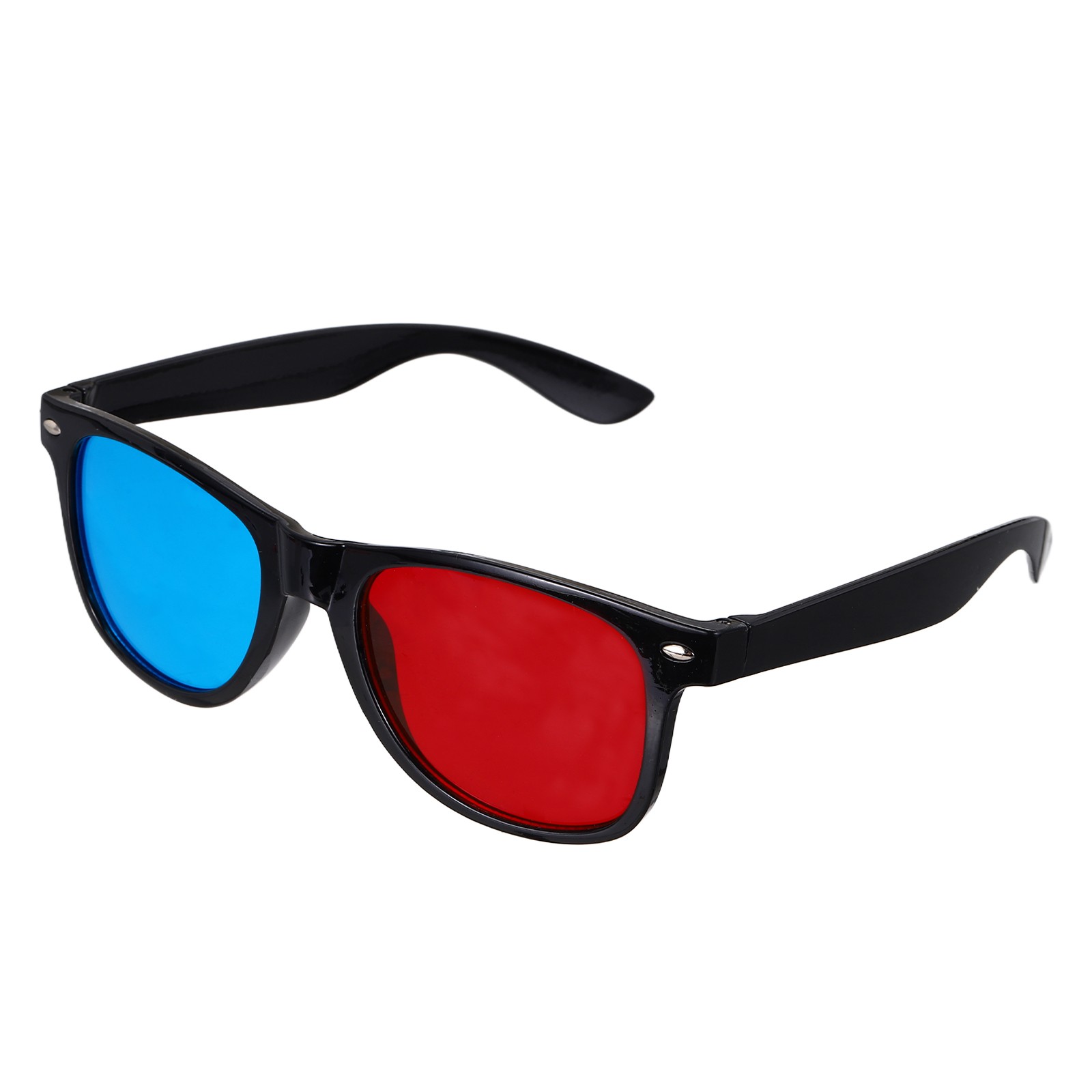 Red Blue 3D Viewing Glass Plastic 3D Movies Glass 5.7 Inch Black Frame
