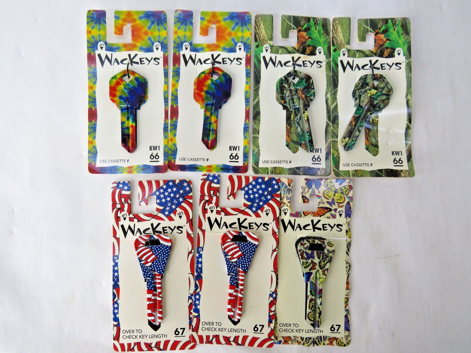 Lot Of 7 Hillman Wackeys 89869 67 66 KW1 Blank Keys Camo Rainbow Flag butterfly