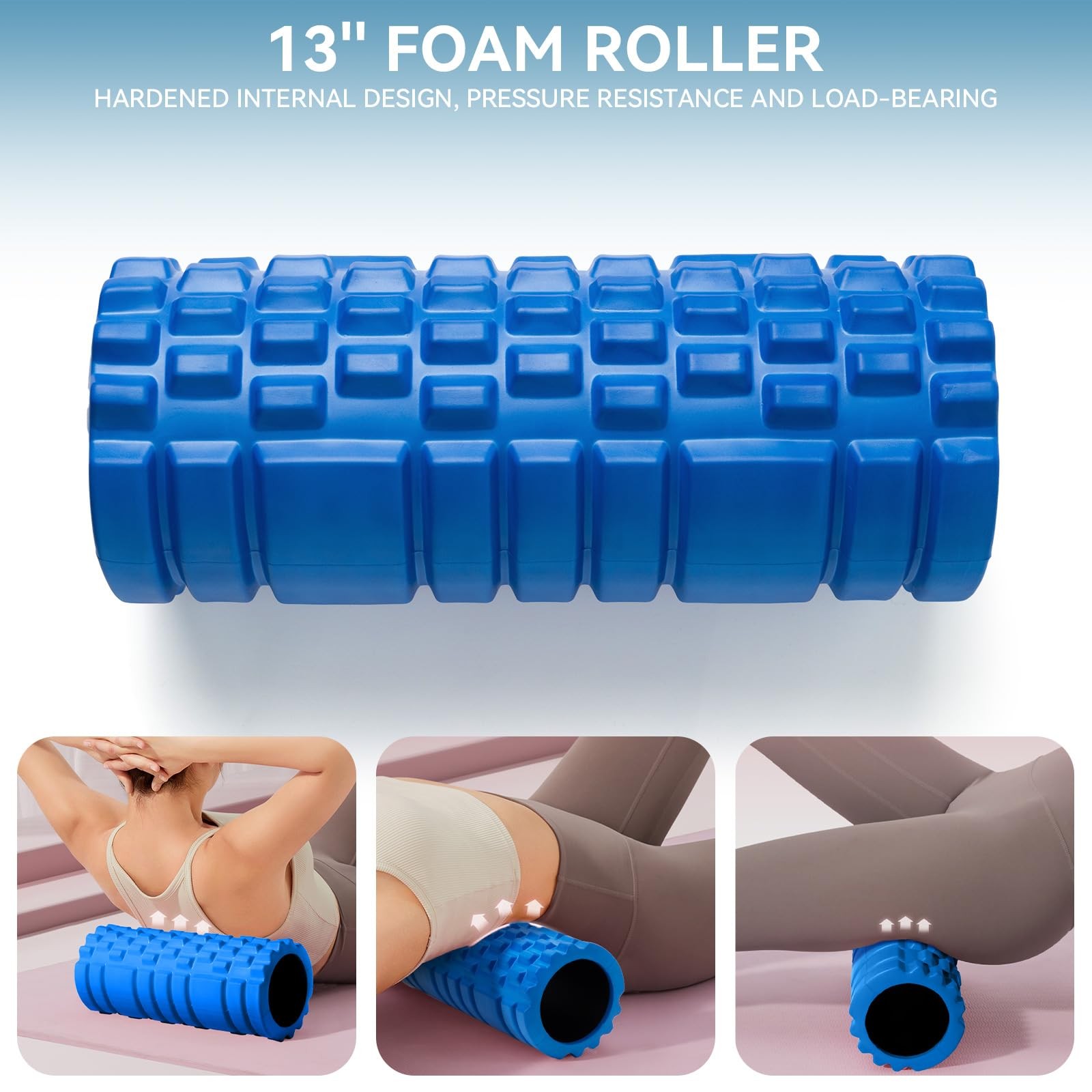 5 in 1 Foam Roller Set for Deep Tissue Muscle Massage, High Density Trigger P...