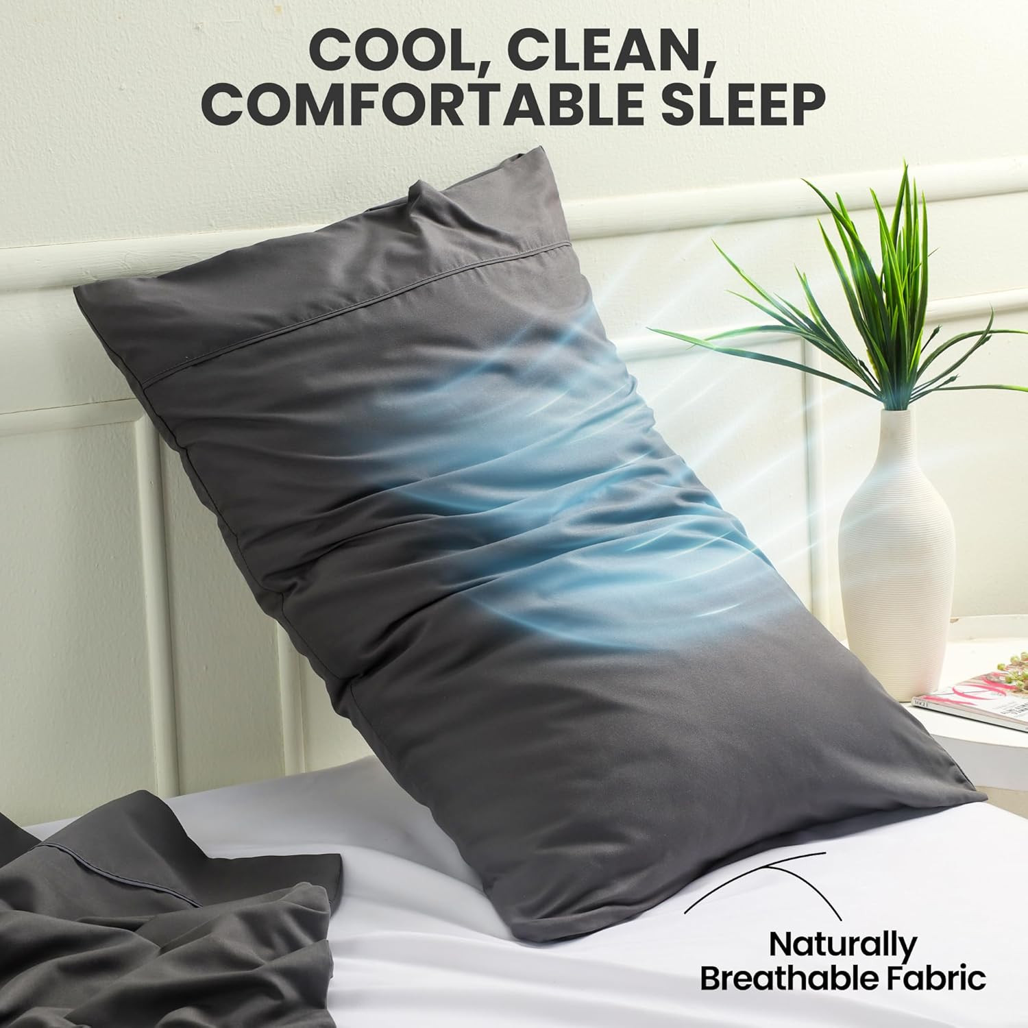 Pillow Covers by - Queen Size 2-Pack – Soft Brushed Microfiber – Perfect for Ho