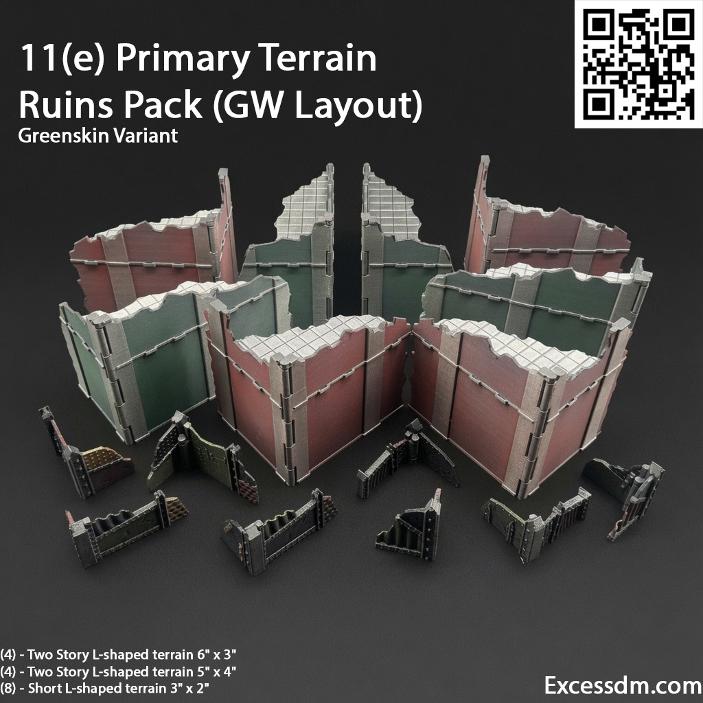 WH40k 11th Ed GW Layout Full Terrain Set (Greenskin) [37pcs] - Unpainted