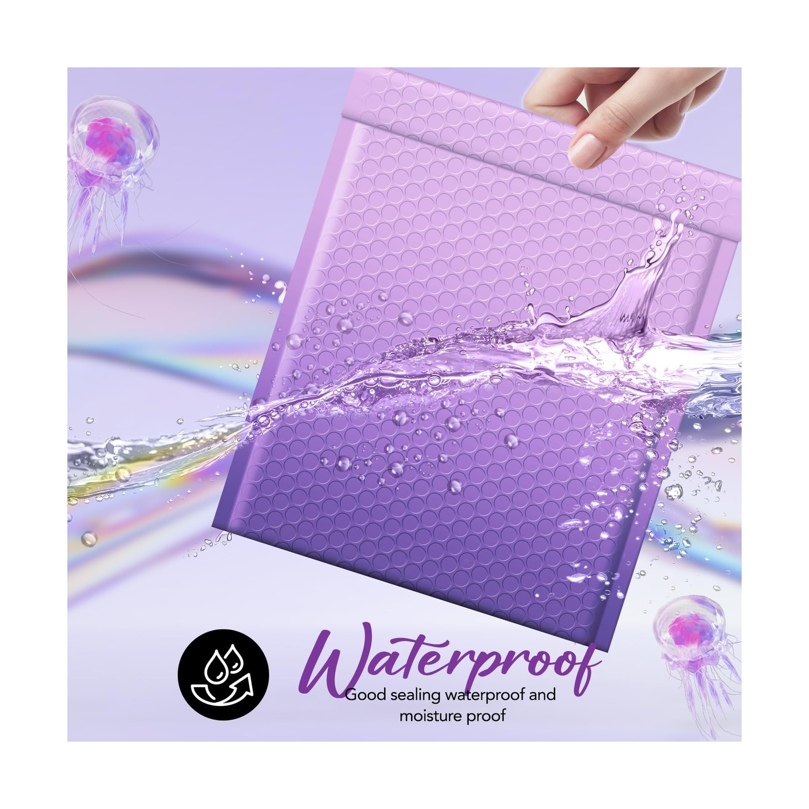 Fuxury 40 Pack Thick Bubble Mailers 8.5x12” Gradient Purple Bubble Envelop