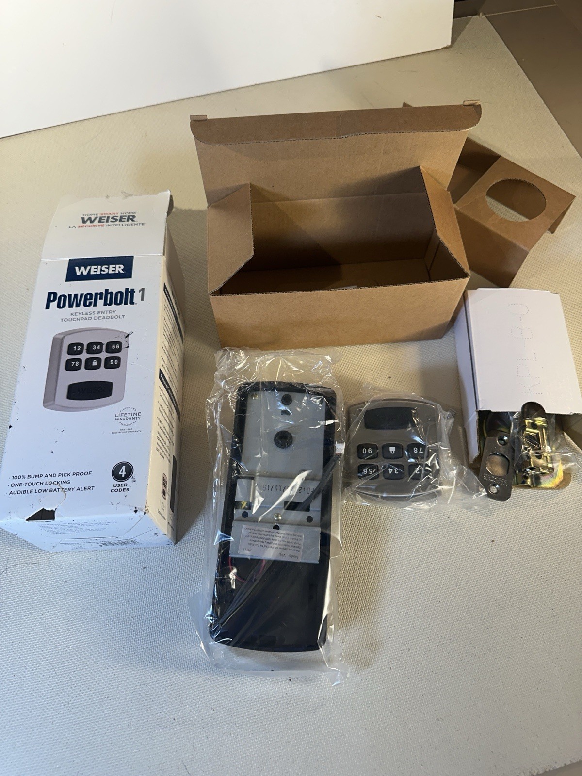 Weiser Powerbolt 1 (2017) Silver Keyless Touchpad Deadbolt 4 user codes