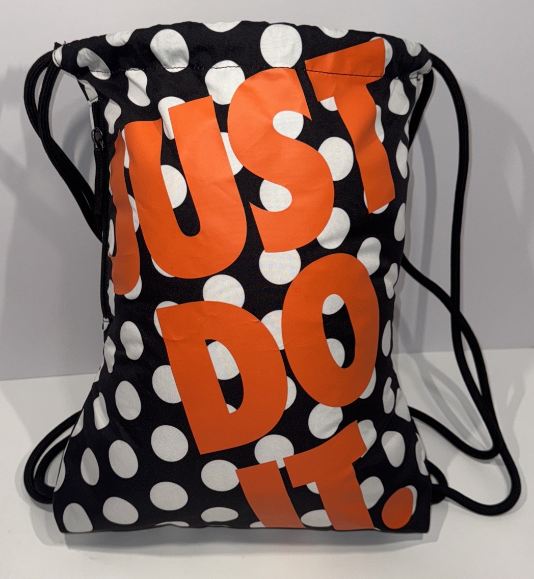 Nike Gym Backpack Drawstring Sack for Workout Tote With Side Zipper Pocket