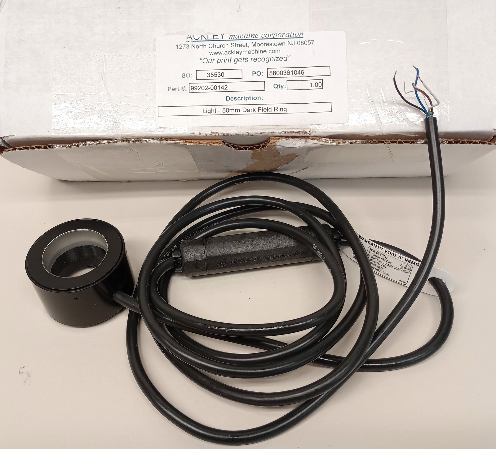Advanced Illumination DF196-050WHIIC 50mm Dark Field Ring Light