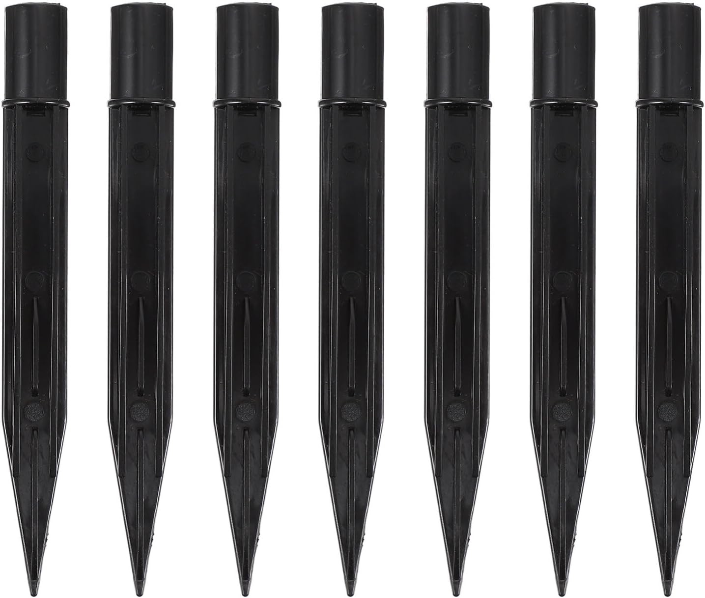 Plastic Ground Spikes 10pcs Solar Light Stakes, Plastic 11X1.2CM Black
