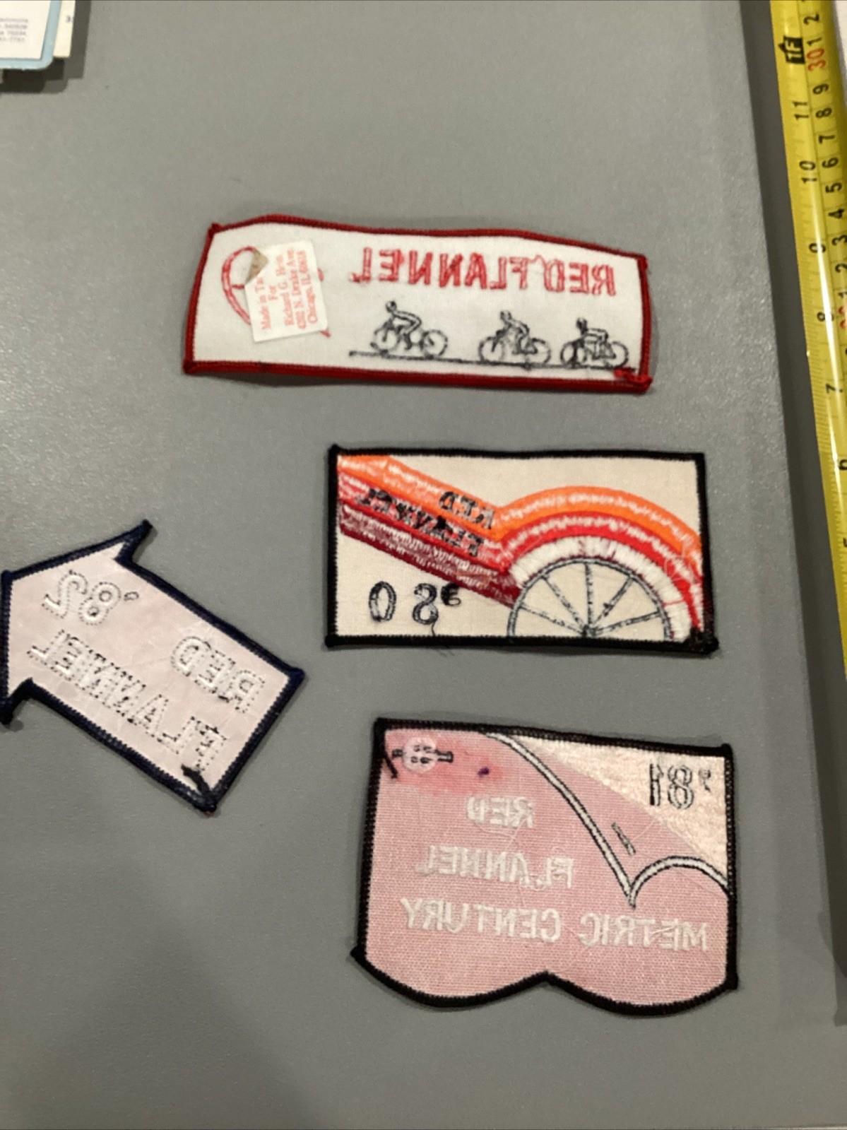 1979, 1980, 1981, 1982 Red Flannel 4 Cycle Biking Patch Lot