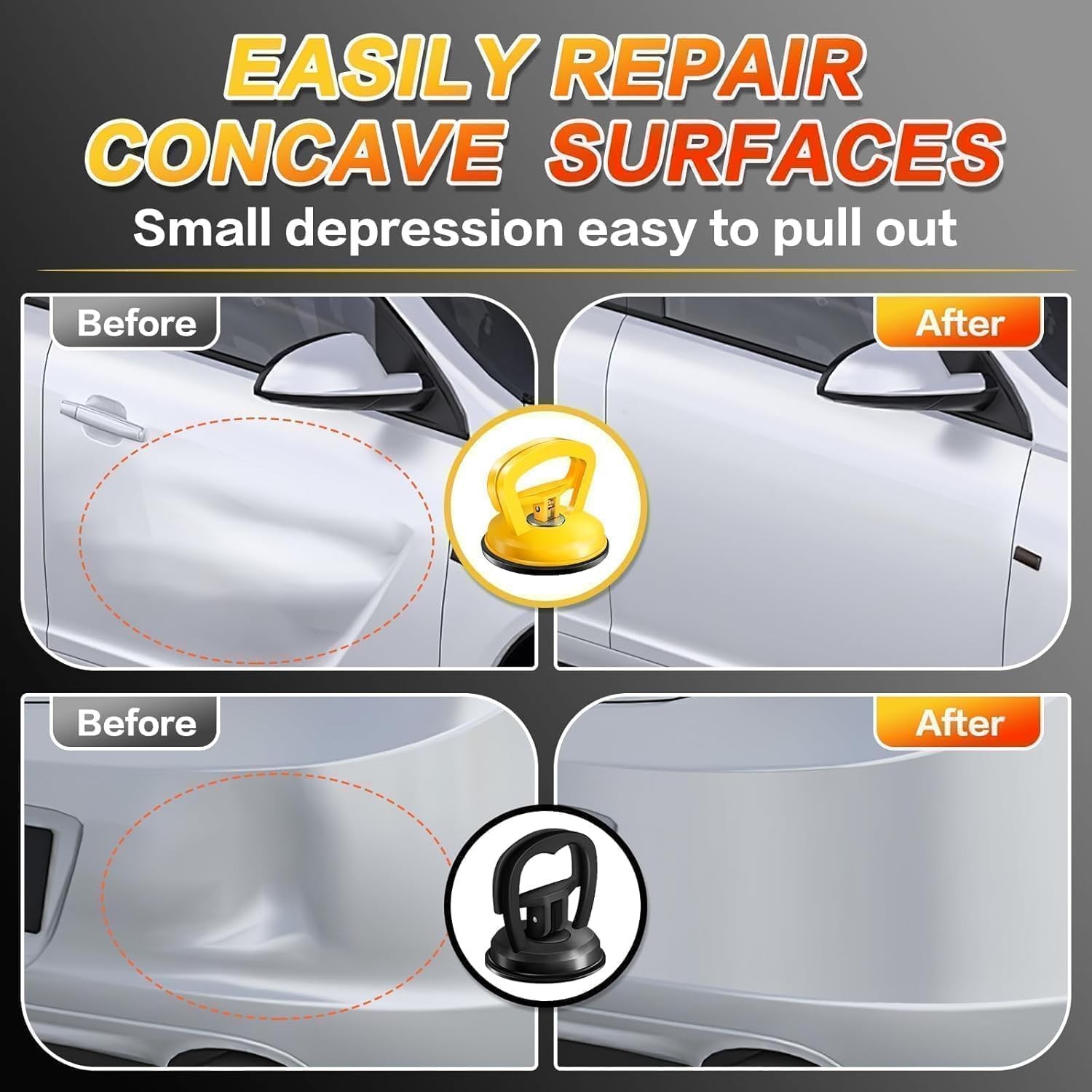3 Pack Car Dent Puller Powerful Suction Cup Auto Body Panel Damage Remover