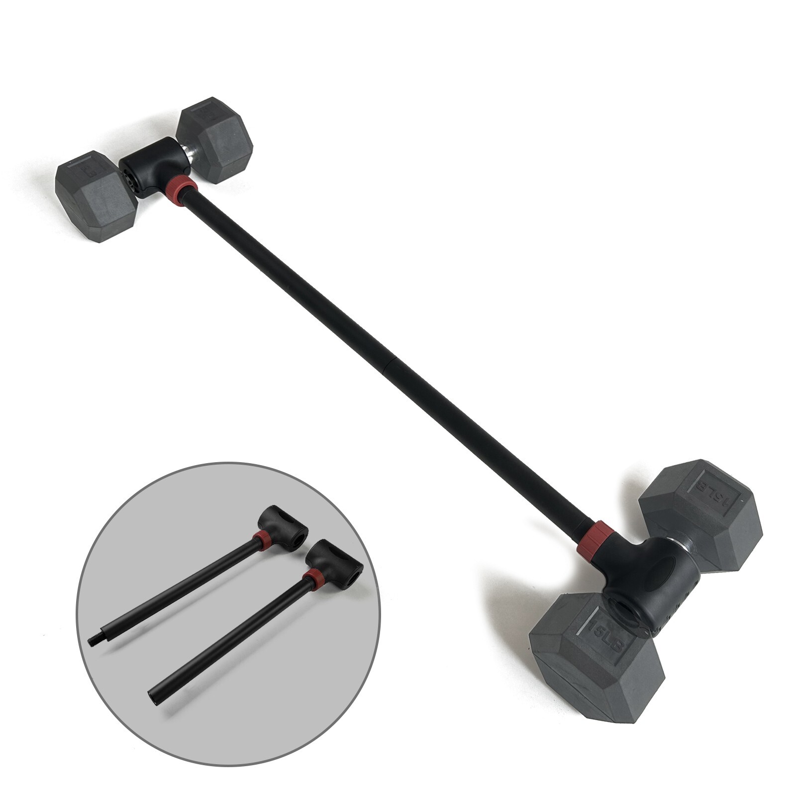 Split Dumbbell Barbell Converter Bar Adjustable Weight Capacitry Gym Strength