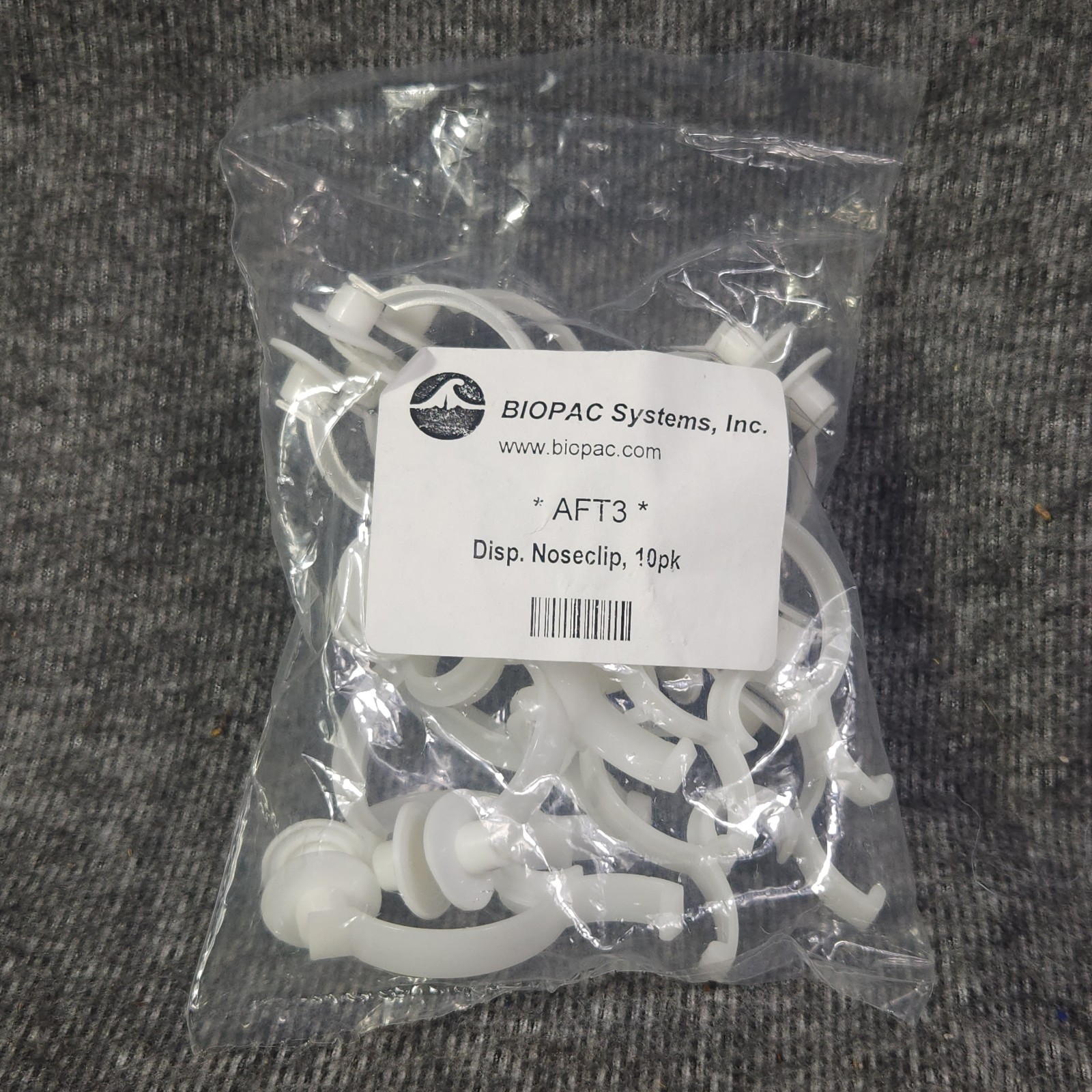 Biopac AFT3 Disposable Nose Clips 10 Pack Medical Physiology Lap Surplus NIP
