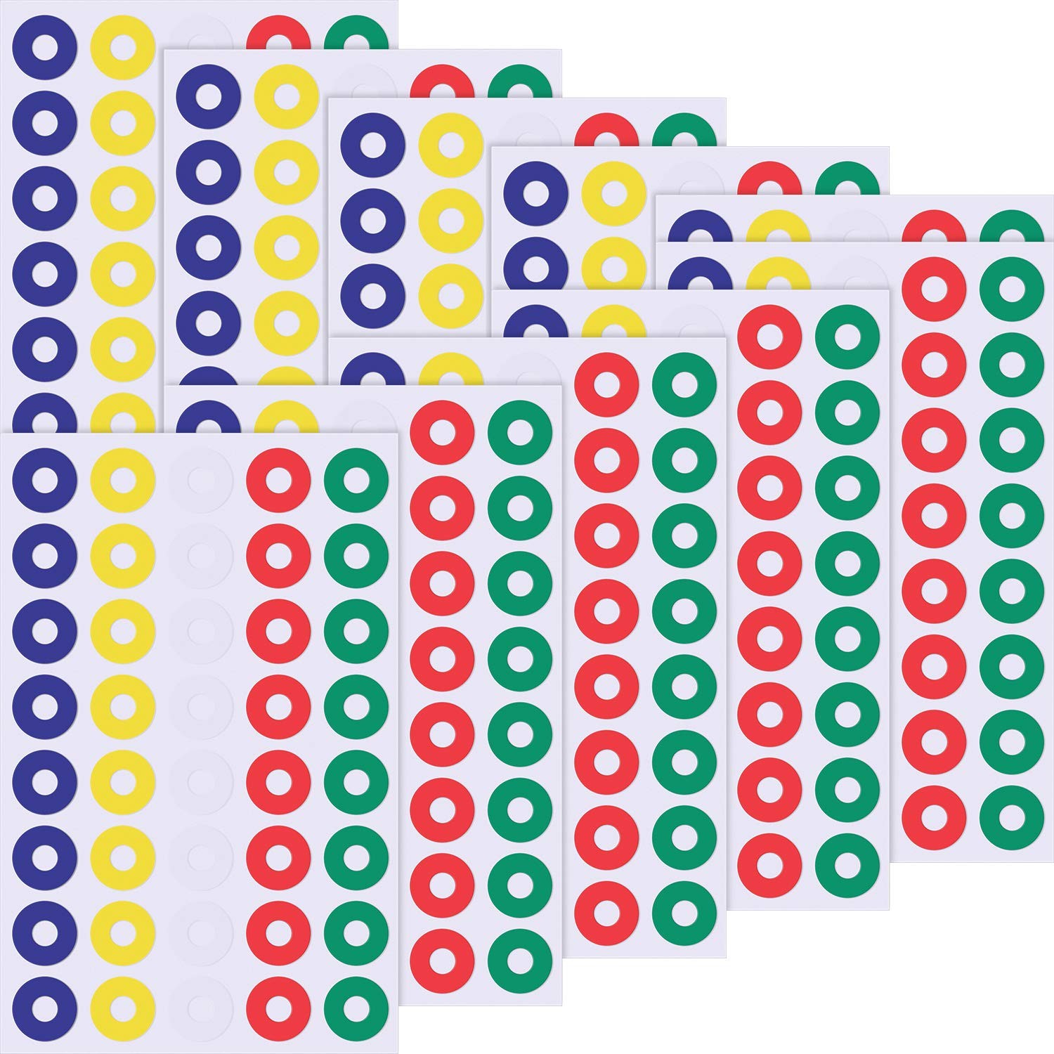 400 Pieces Colorful Hole Reinforcement Stickers Labels for Repairing Holes