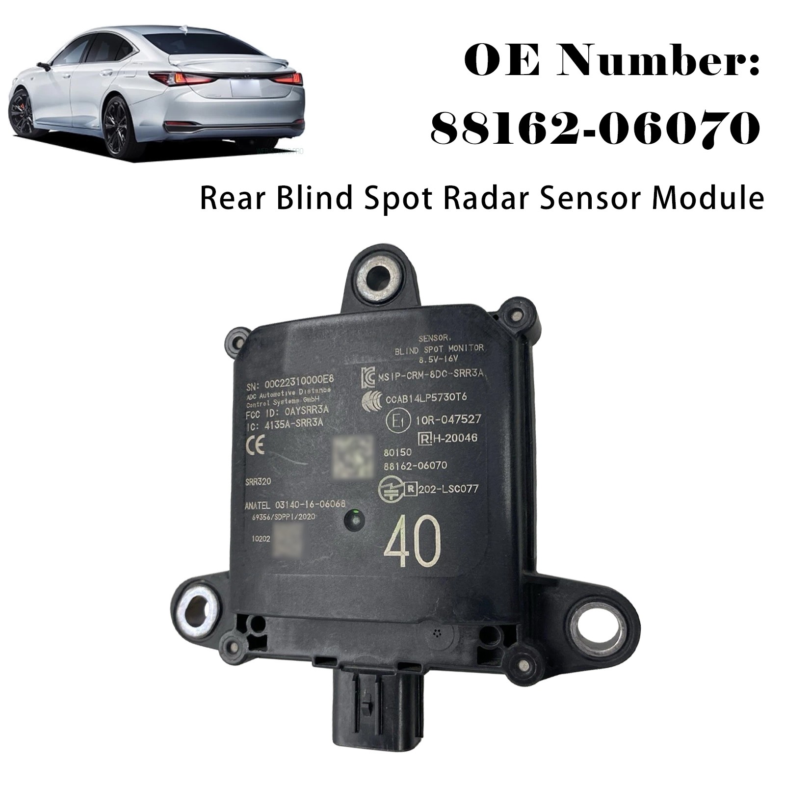 Rear Blind Spot Radar Sensor Module 88162-06070 For Lexus ES250 ES300h 2021-2025