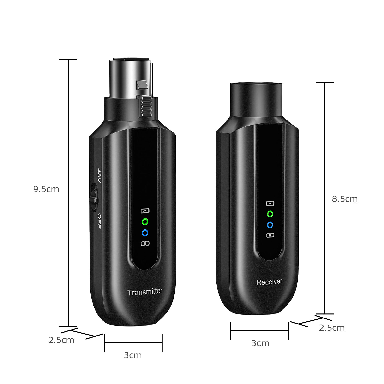 POGOLAB 2.4Ghz XLR Microphone Wireless System Wireless Mic Transmitter Receiver