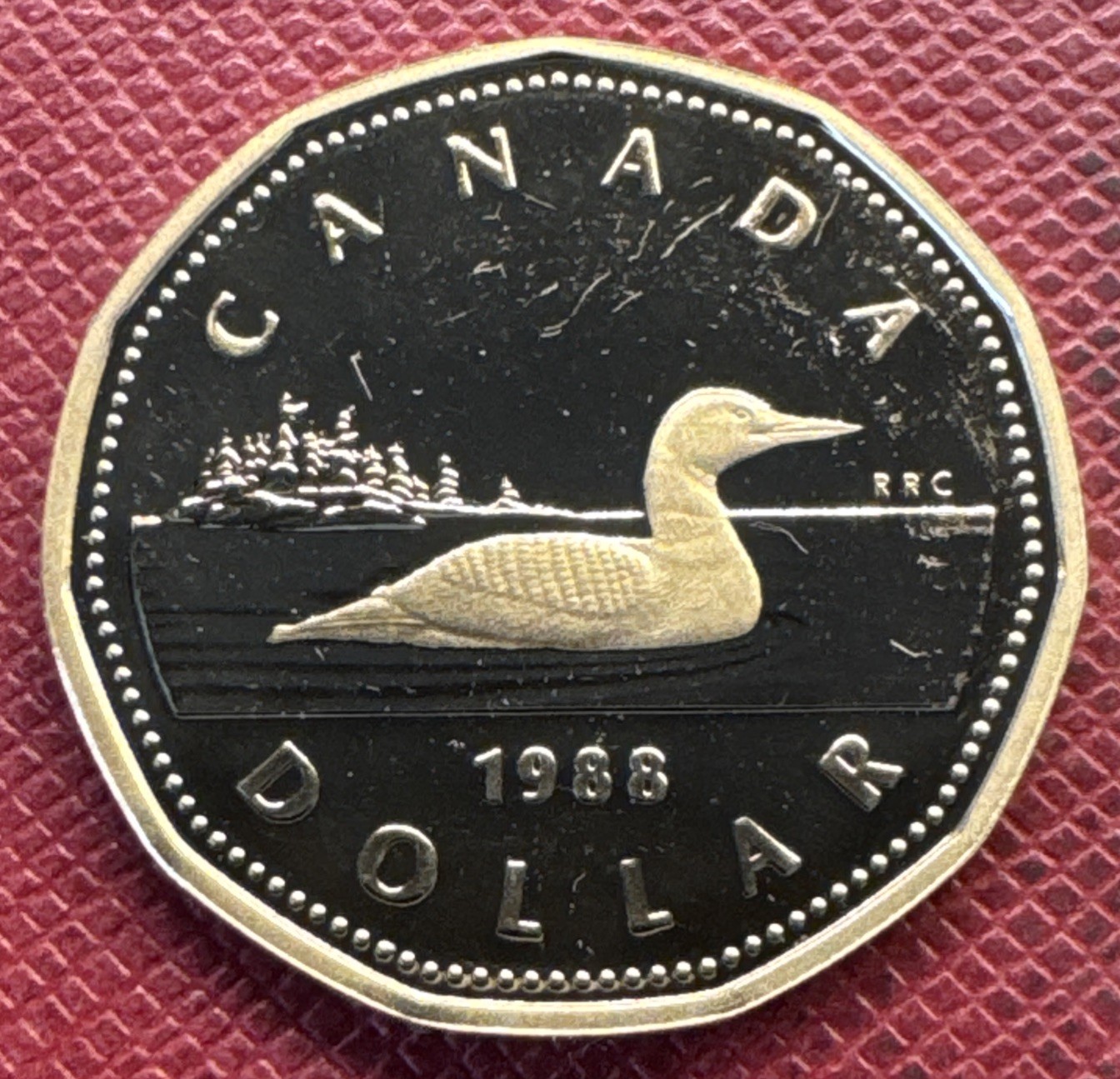 Canada 1988 Bronze Plated Nickel 1 Dollar PROOF Loonie. Elizabeth II. KM# 157