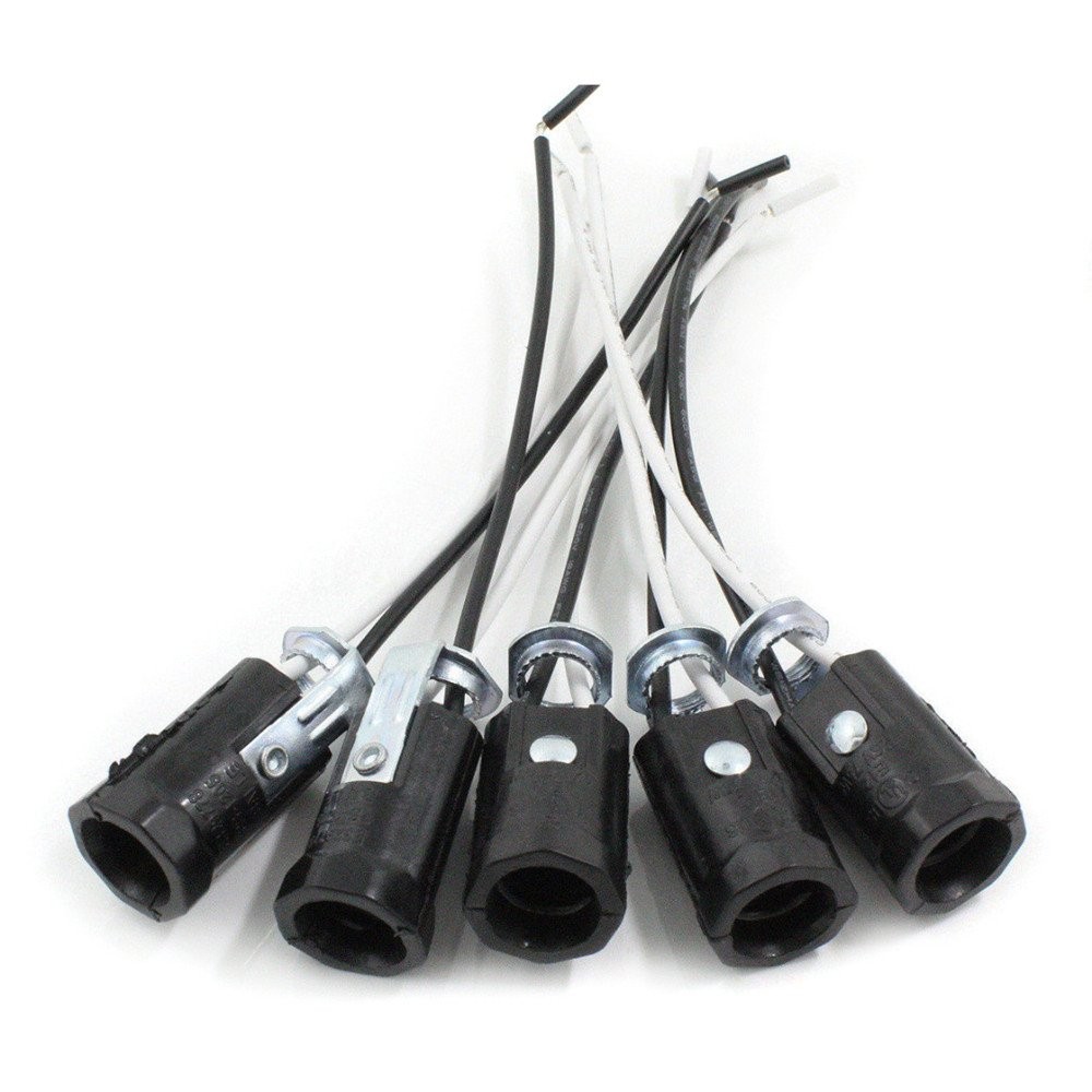 EFINEHOME 5 Pack Candelabra Socket, Black Keyless Phenolic