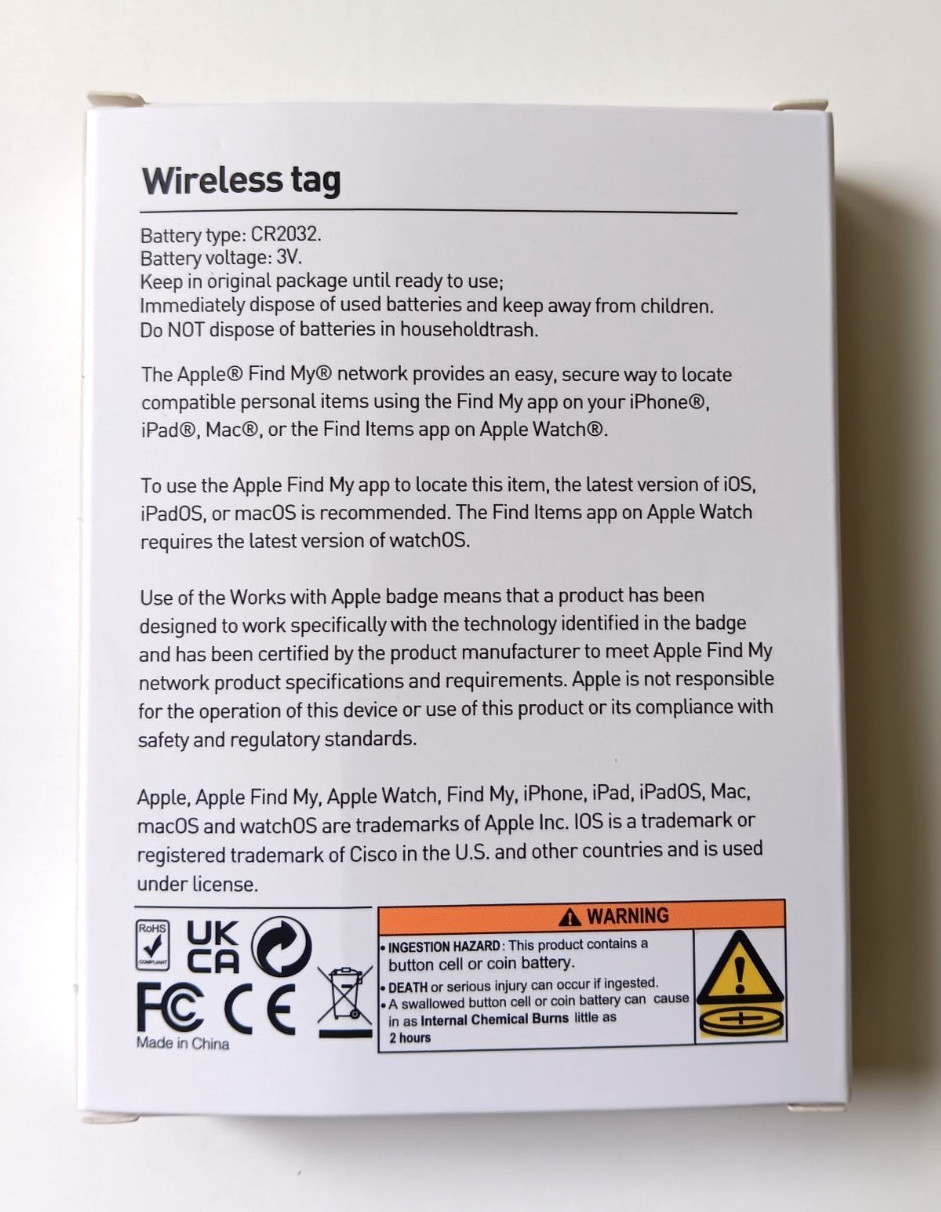 REXZOL Wireless Tracker for APPLE - For use with the Apple Find My app