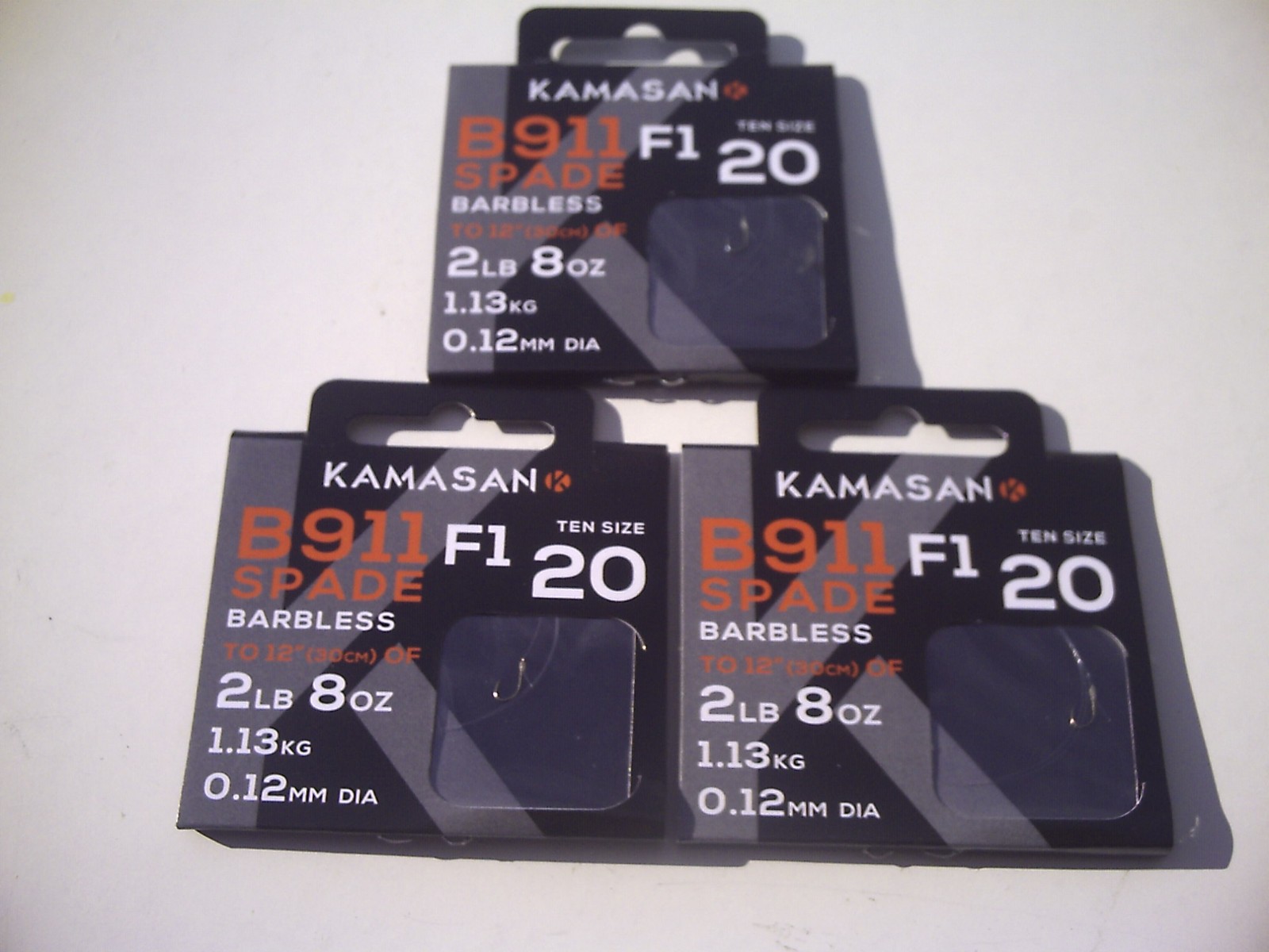 30 x B911 F1  Barbless Hooks to Nylon Size 20.  Perfect For "Silver Fish" & F1s